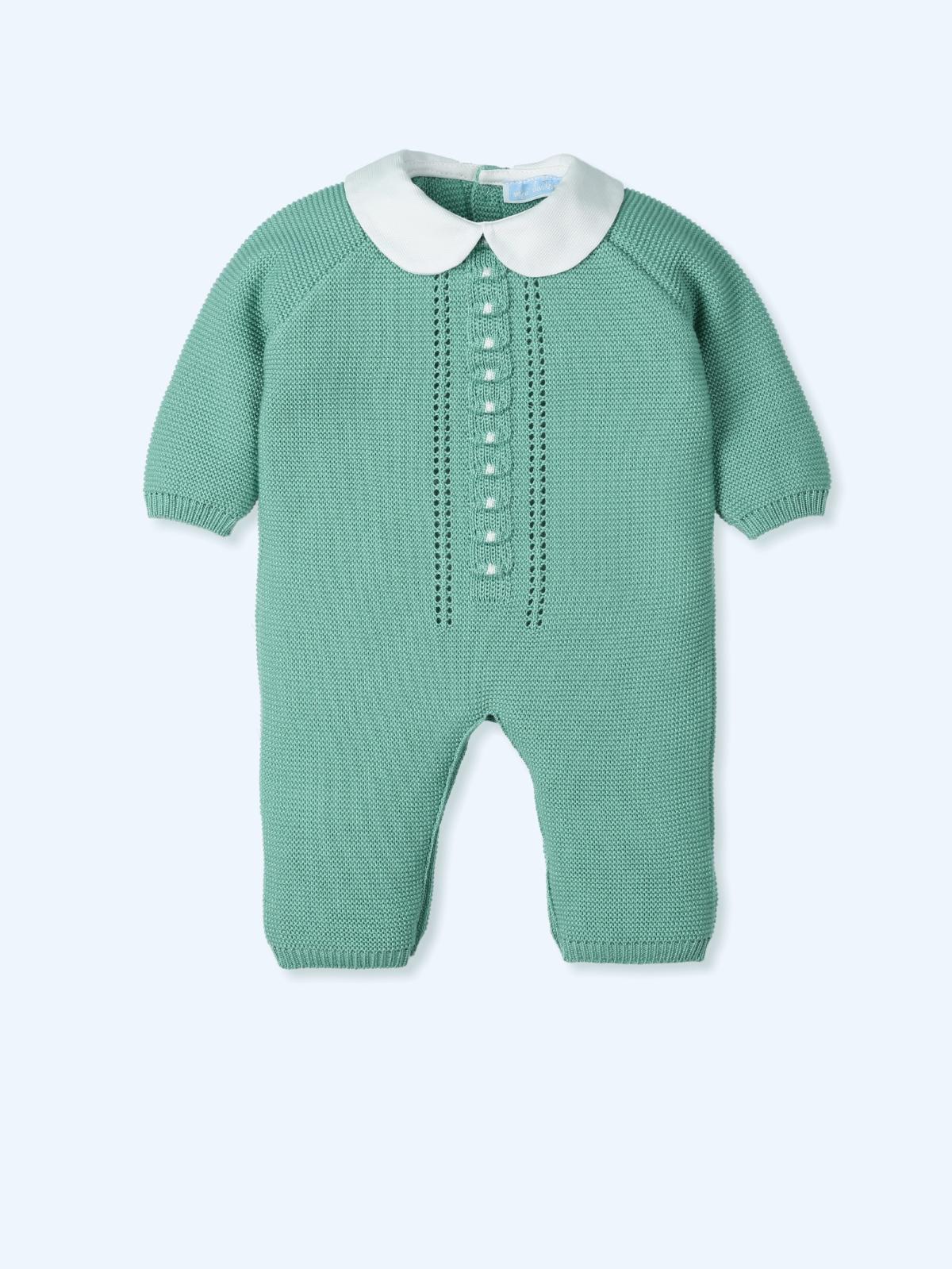 Pagliaccetto lavorato a maglia senza piedi in cotone con colletto alla Peter Pan 9654 ATLANTIS MAC ILUSION KIDS