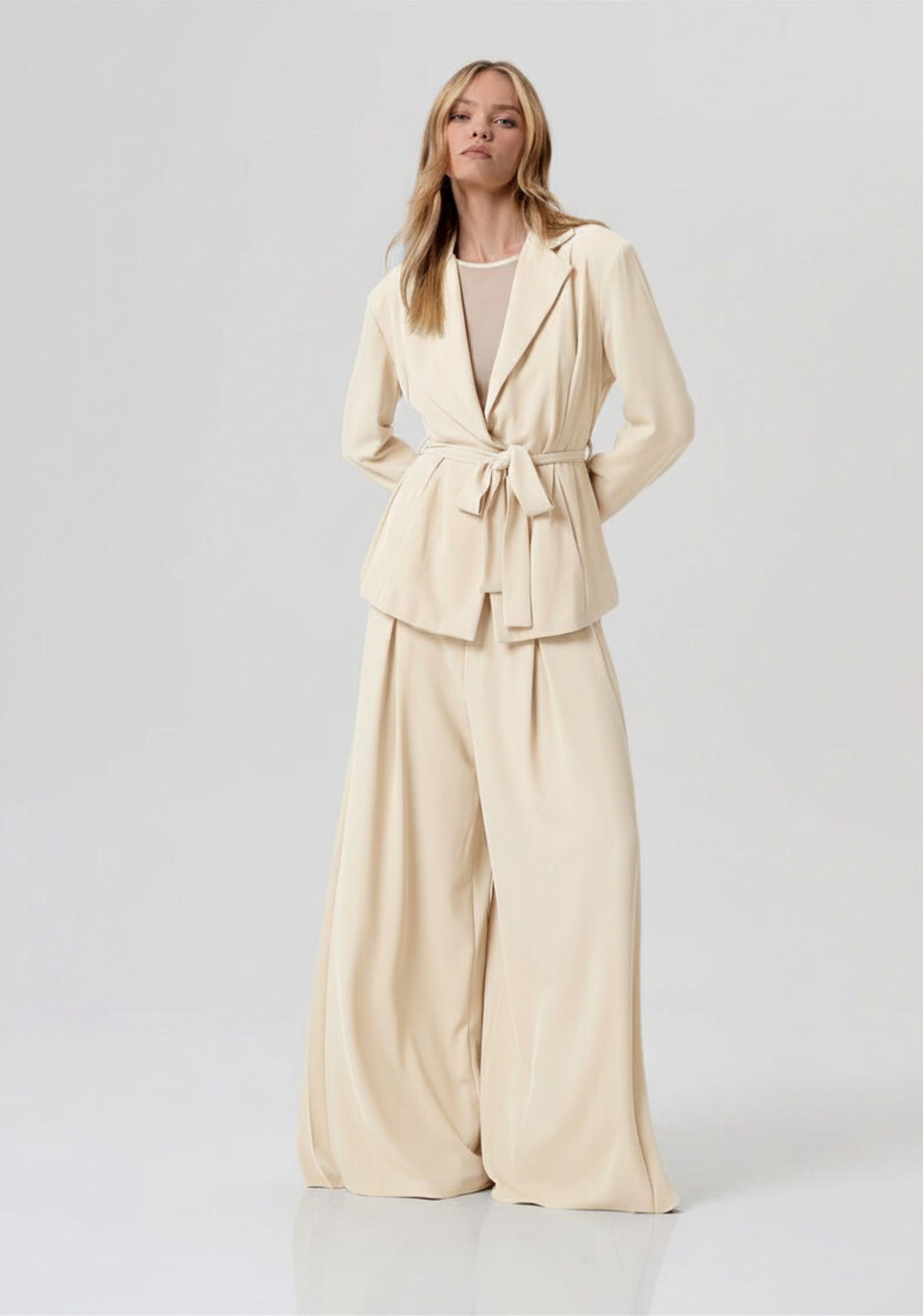 GIACCA DONNA STRUTTURATA CON CINTURA SABBIA FRACOMINA FR26SJ3010W43601 SAND FRACOMINA