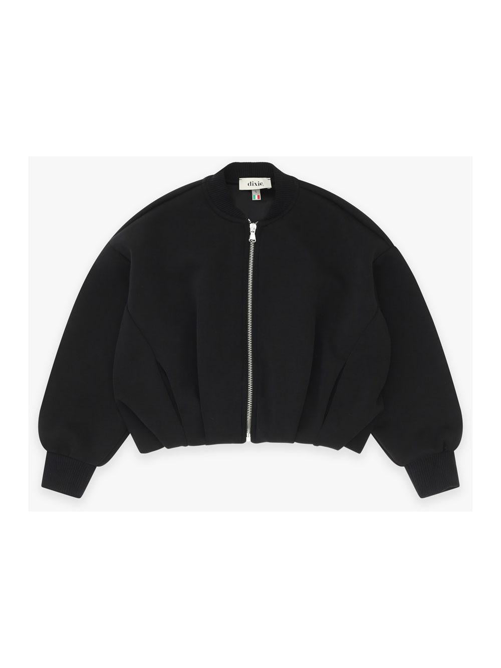 bomber bambina in felpa cropped nero dixie LG31172G79 NERO DIXIE