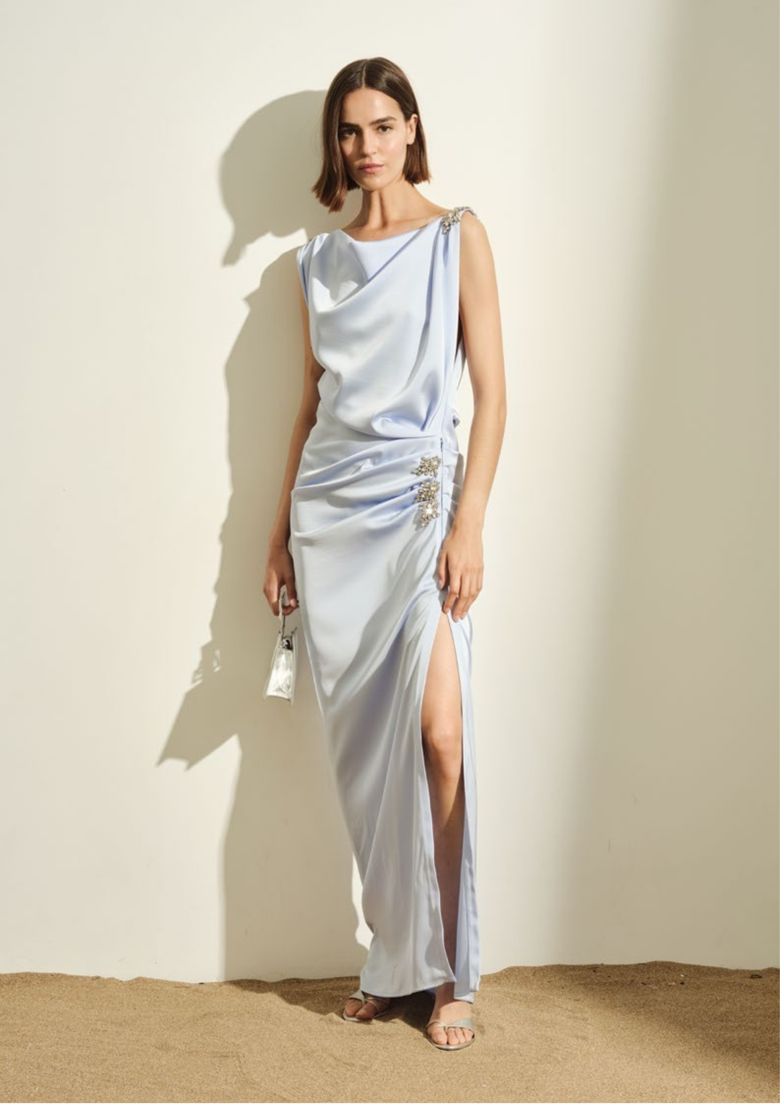 ABITO DONNA AGGRAPPATO CON APPLICAZIONI AZZURRO JIJIL AB242 AZZURRO JIJIL