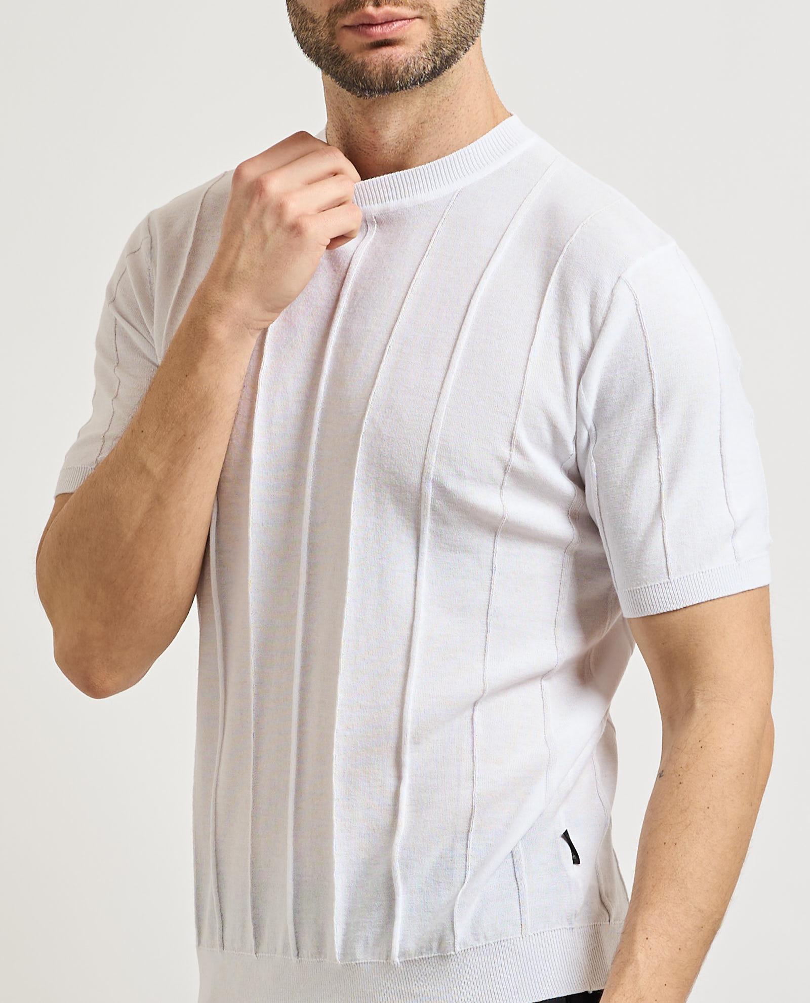 MAGLIA UOMO GIROCOLLO MEZZA MANICA IN FILO BIANCO GAZZARRINI ME589G BIANCO GAZZARINI