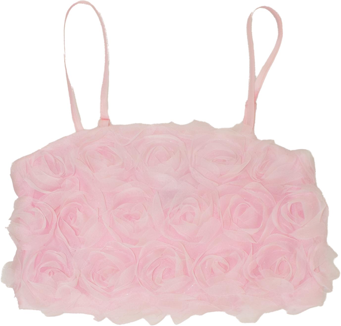 top bambina a bustier con applicazioni in rilievo rosa to be too T1459Y ROSA TO BE TOO
