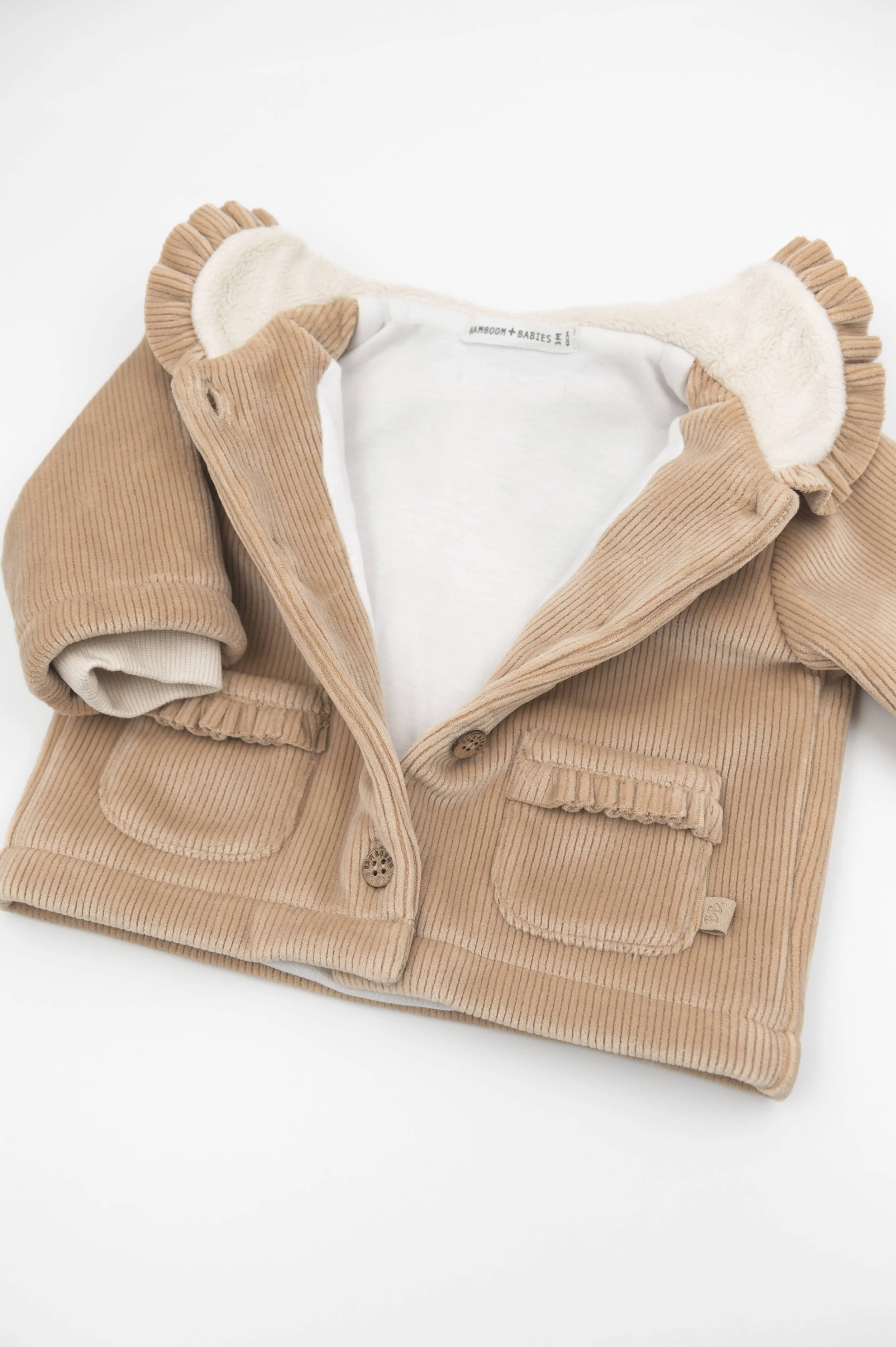 giacca neonata curderoy con collo teddy sand bamboom 1034 MOCHA SAND BAMBOOM