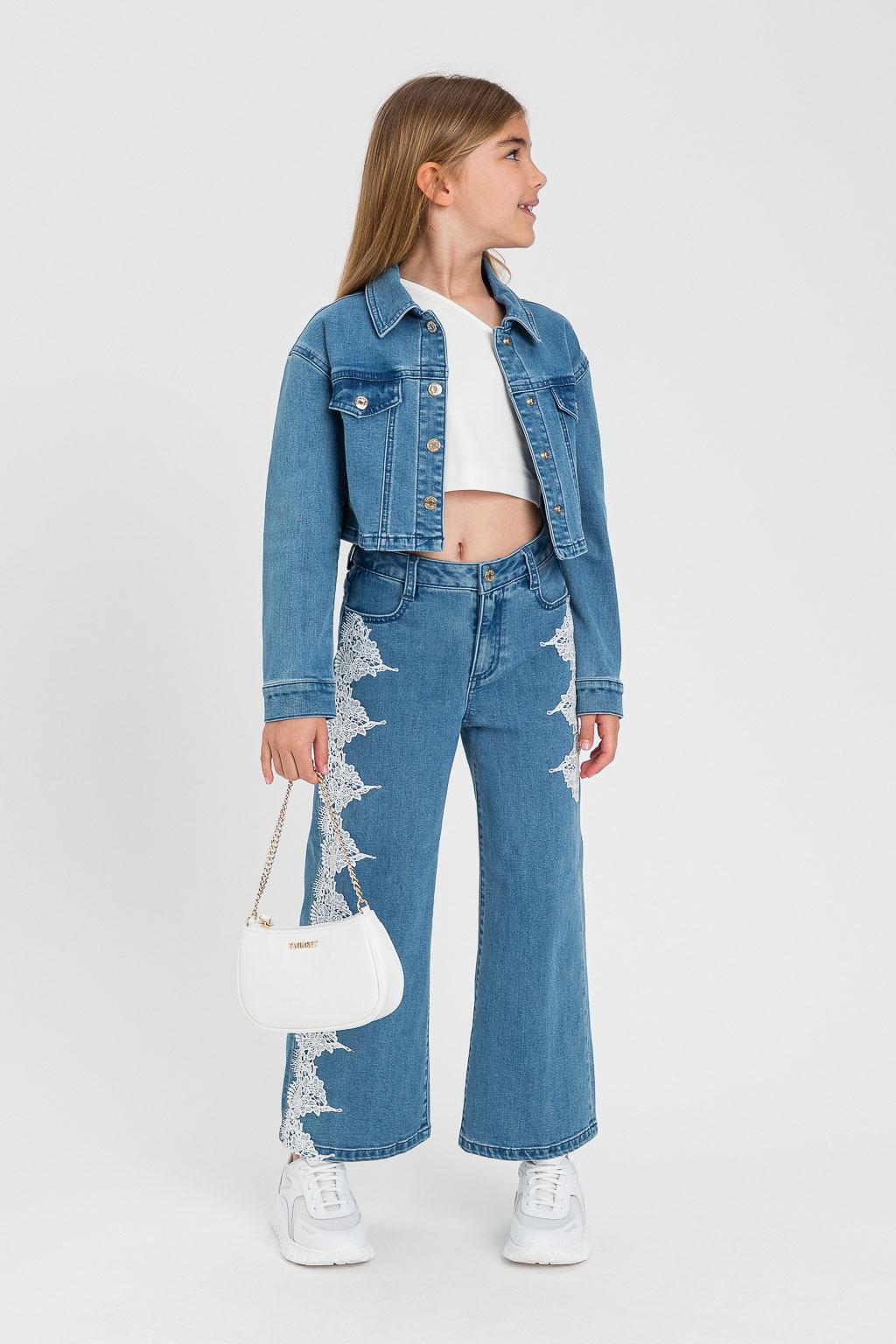 GIUBBINO BAMBINA IN DENIM MEDIO TWINSET 261GJ2080 DENIM BLU MEDIO TWINSET KIDS