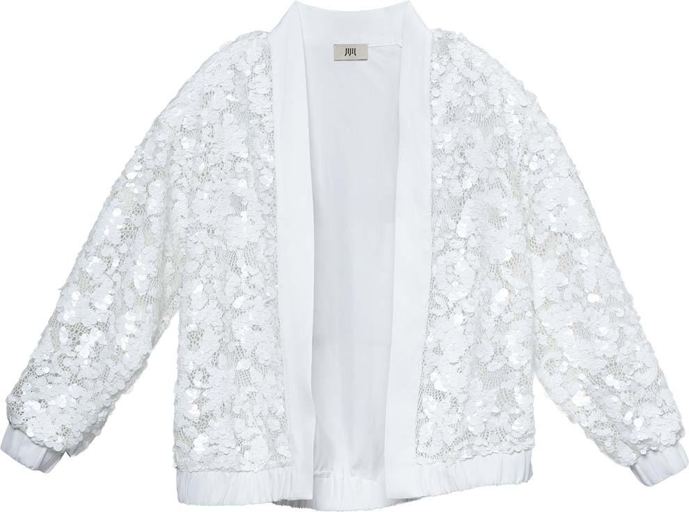 GIACCA DONNA CARDIGAN IN PAILETTES BIANCO JIJIL GI144 BIANCO JIJIL