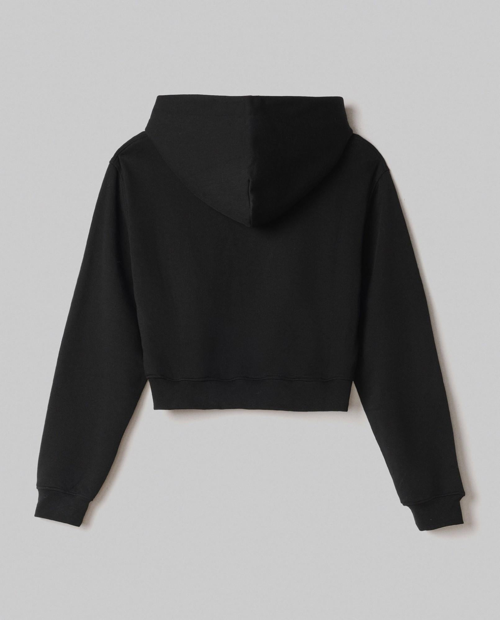 FELPA DONNA CORTA BASIC CON CAPPUCCIO NERO HINNIMINATE HMABW01935 NERO HINNOMINATE