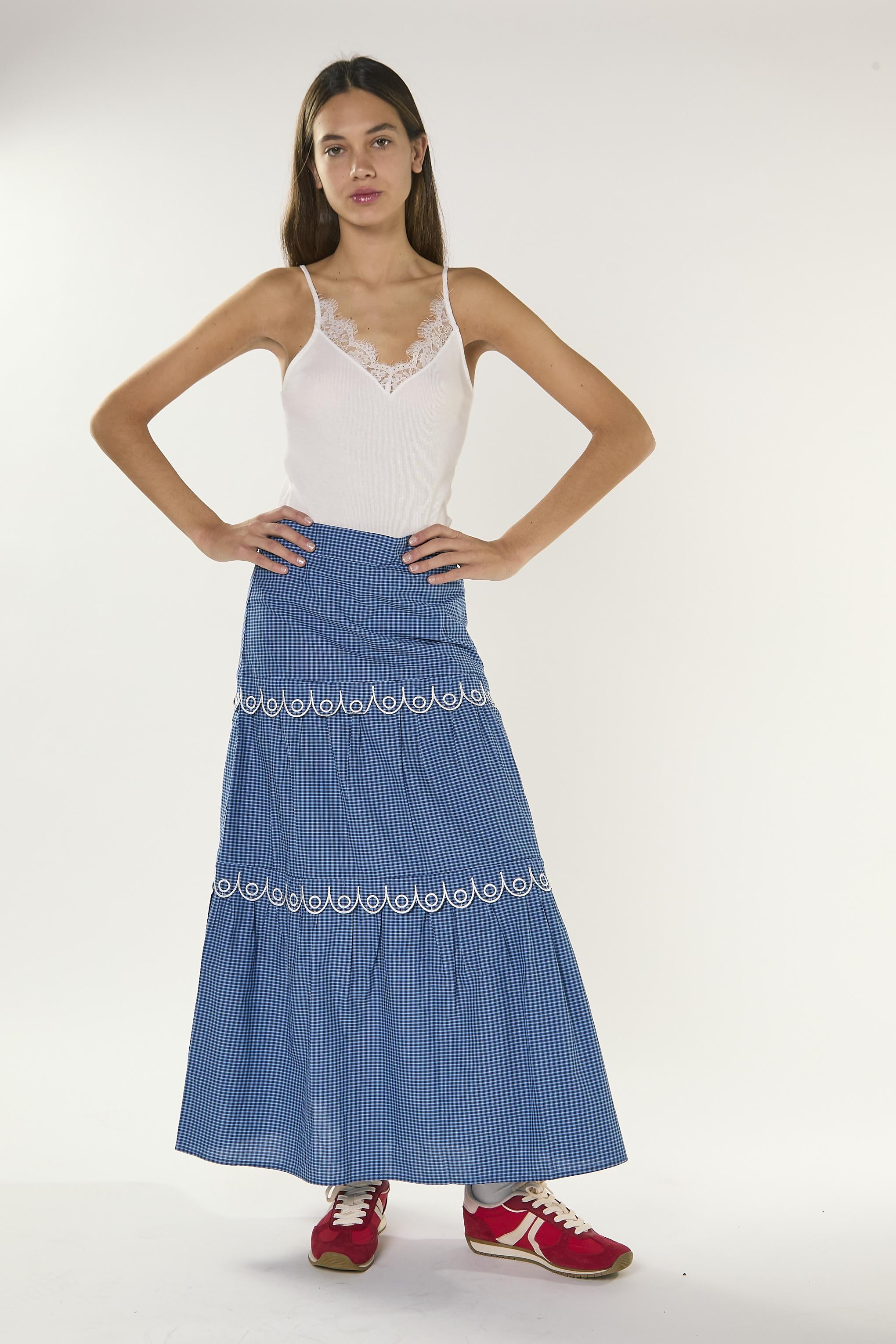 TOP DONNA A COSTINE CON PIZZO BIANCO GLAMOROUS KA7565 BIANCO GLAMOROUS