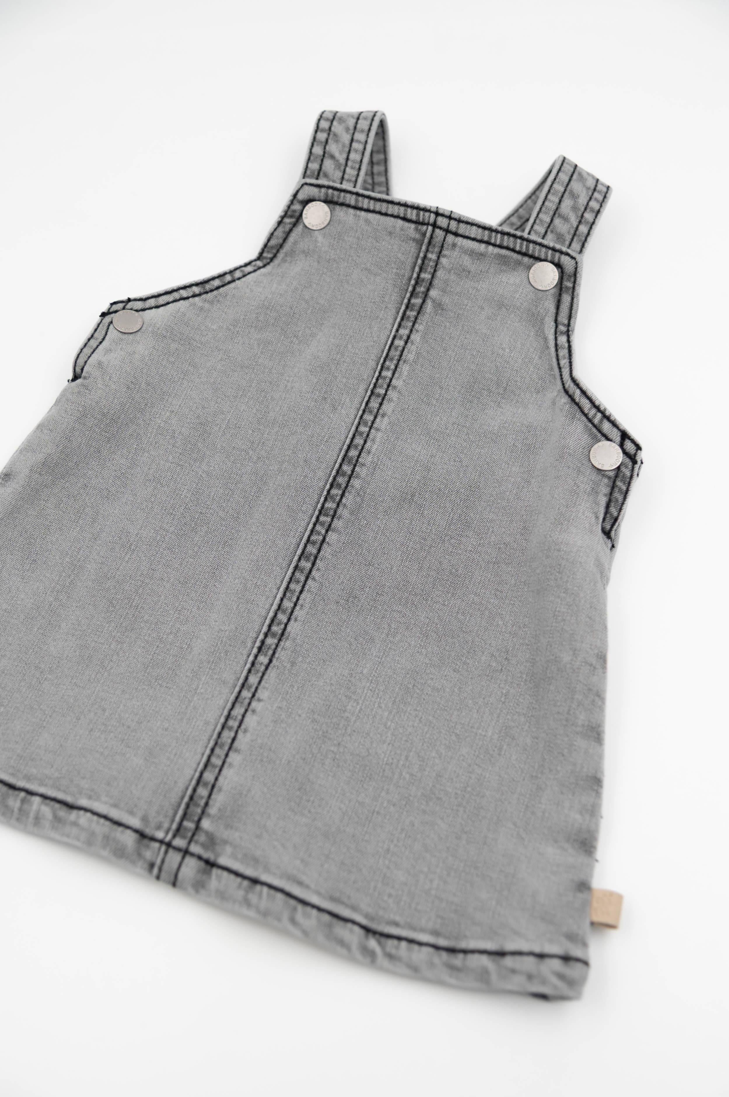 vestitino neonata salopette in denim grey bamboom 1029 GREY BAMBOOM