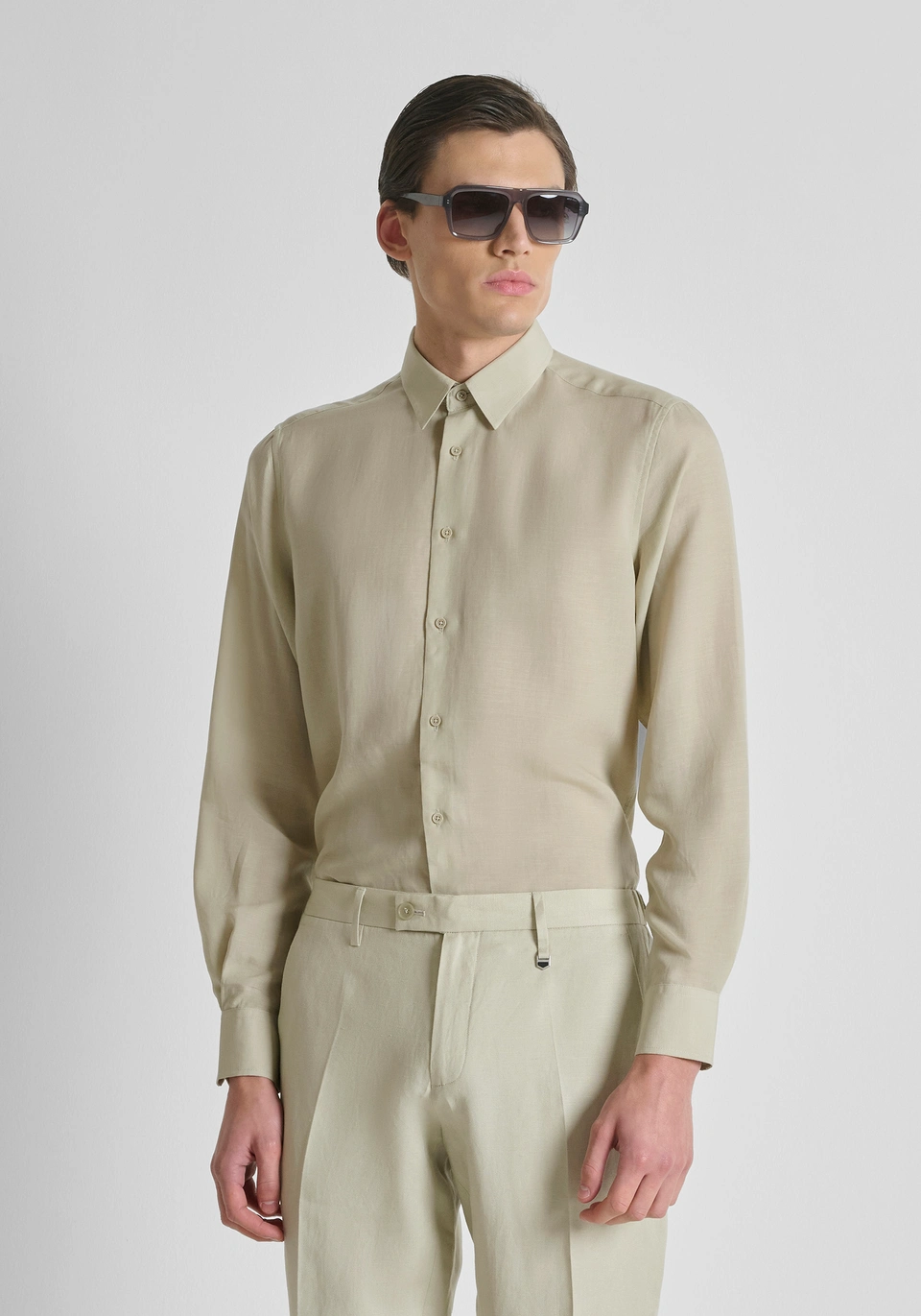 CAMICIA UOMO IN LINO REGULAR FIT SABBIA ANTONY MORATO MMSL00691 FA400094 SABBIA ANTONY MORATO