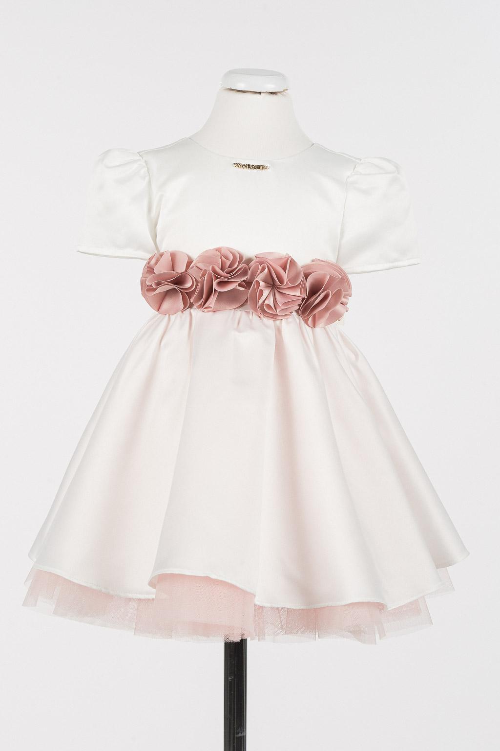 abito bambina a ruota con cintura con fiori bianco twinset 261GB2102 BIANCO/PINK TWINSET KIDS