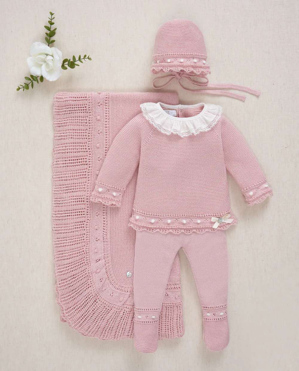 coordinato neonato maglia con ghettina alegra rosa paz rodriguez 103-123253 ROSA PAZ RODRIGUEZ