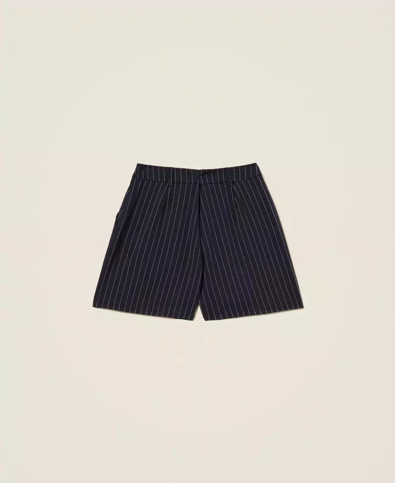 SHORTS BAMBINA GESSATO BLU TWINSET<BR/> 252GJ2041 CLASSIC BLU TWINSET KIDS