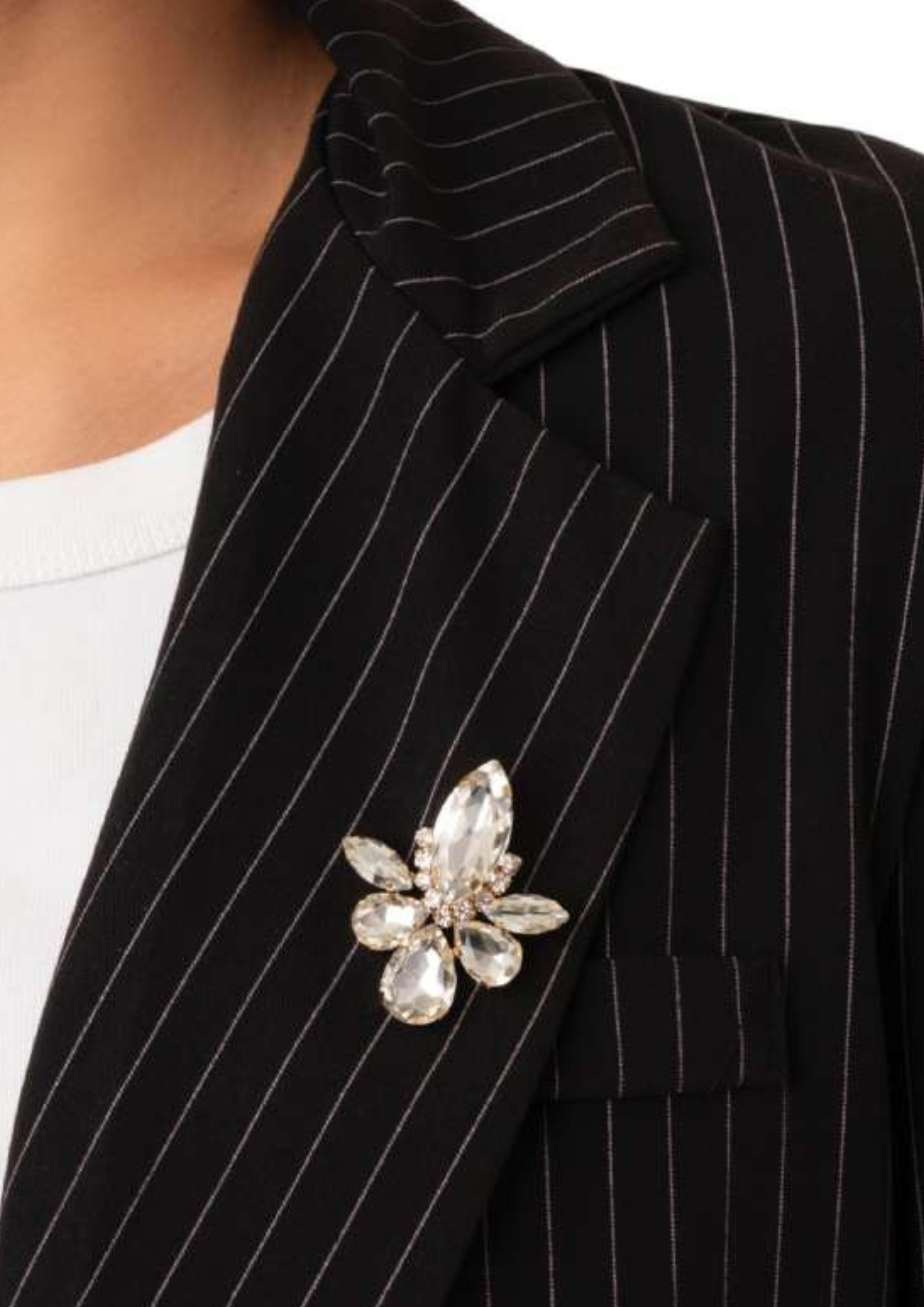 SPILLA DONNA IN METALLO CON PIETRE A FORMA DI FIORE ORO MYA ACCESSORIES G14040 ORO MYA ACCESORIES