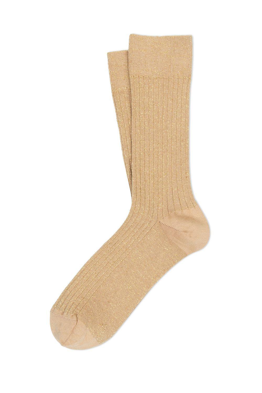 calzino donna cherry short lurex a coste beige ant45 ANTJ0001 BEIGE ANT45