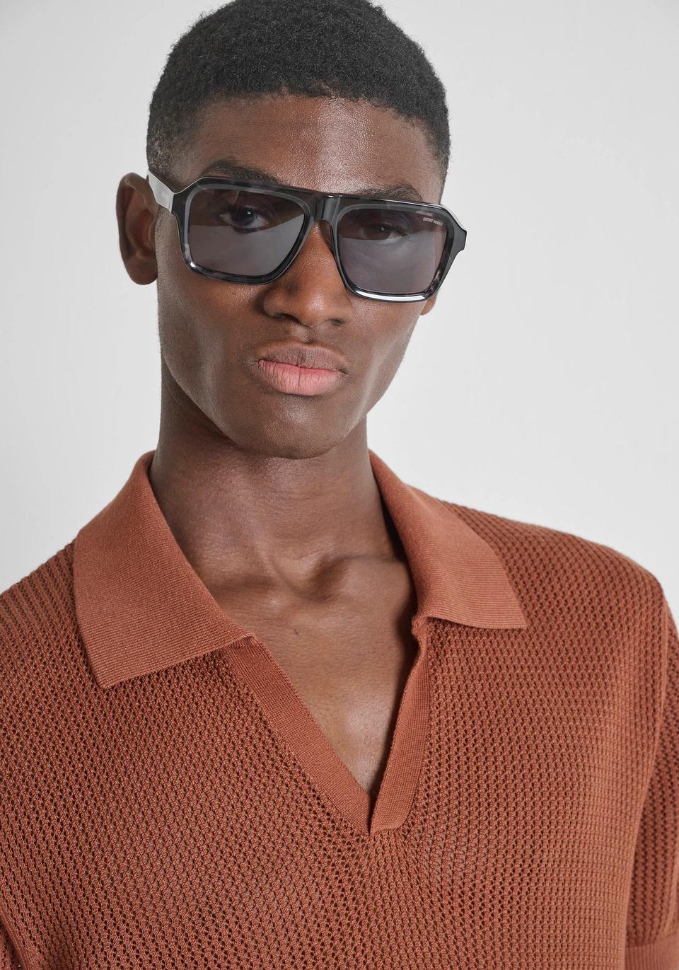 POLO UOMO MEZZA MANICA IN MAGLIA TRAFORATA RUGGINE ANTONY MORATO MMSW01594 YA200090 RUGGINE ANTONY MORATO