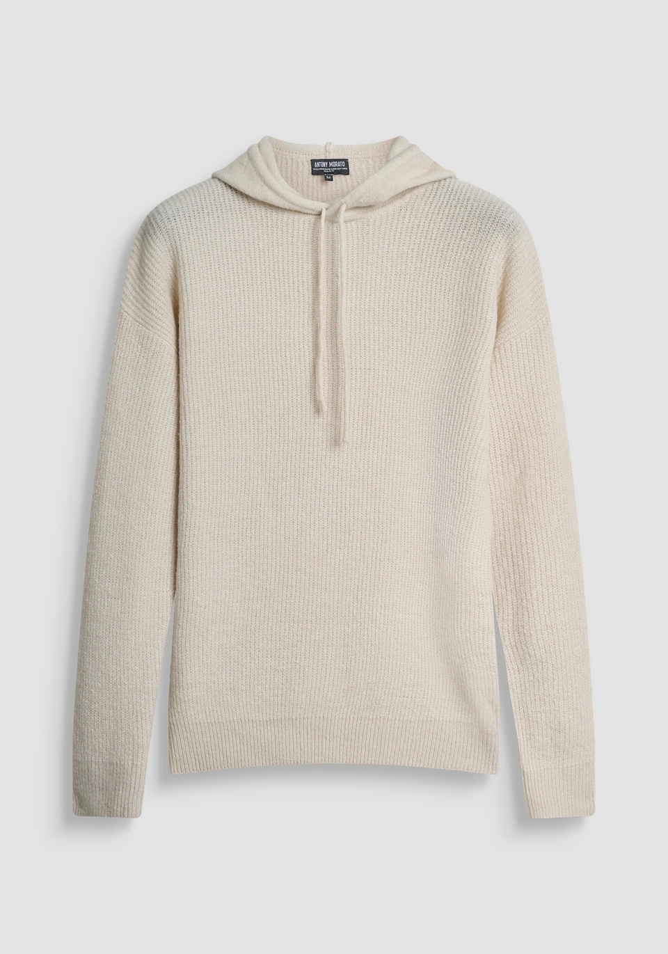 MAGLIONE CON CAPPUCCIO UOMO REGULAR FIT IN LANA MOHAIR GESSO ANTONY MORATO MMSW01554-YA50071 GESSO ANTONY MORATO