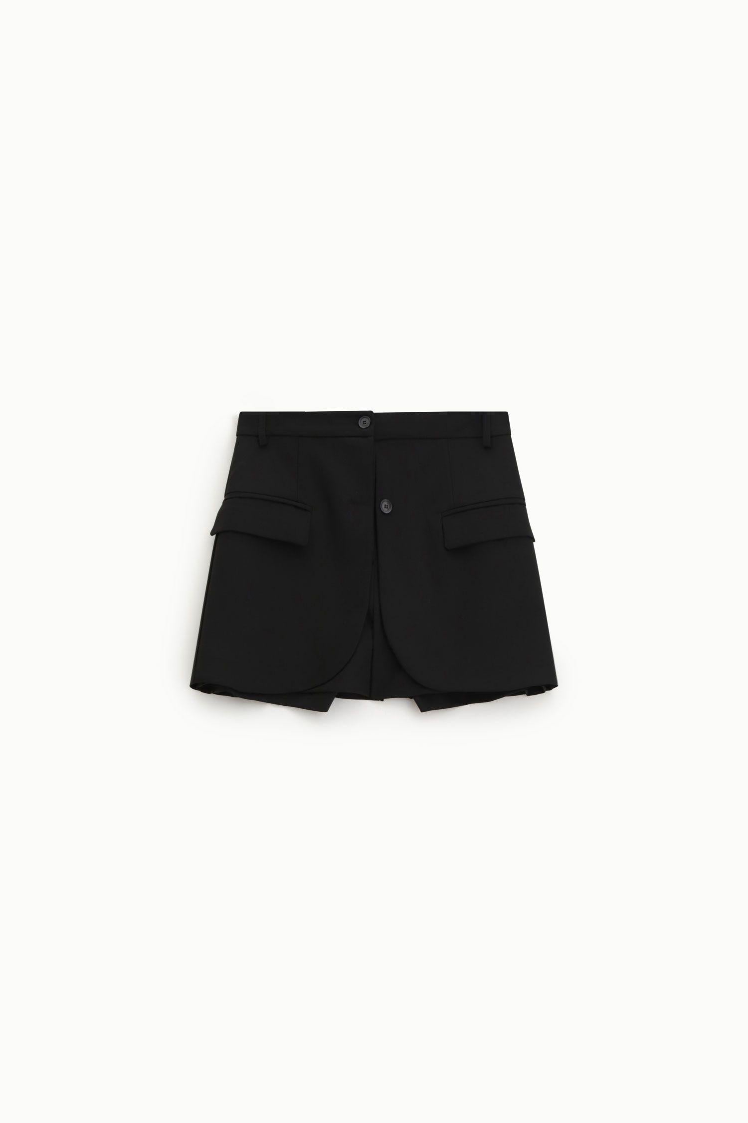 SHORTS DONNA EFFETTO GONNA CON TASCHE FRONTALI NERO IMPERIAL D523LIC NERO IMPERIAL
