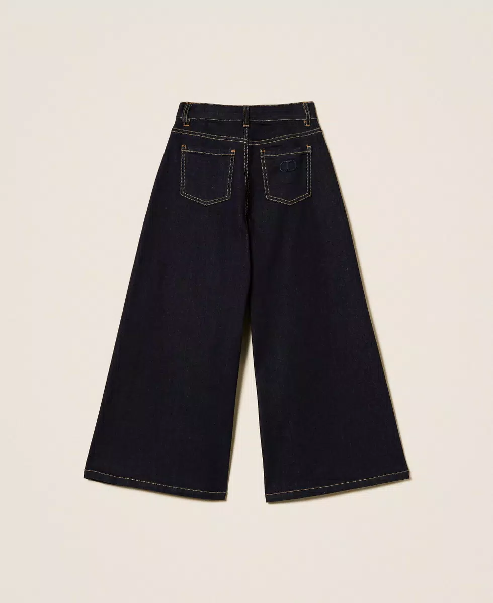 JEANS BAMBINA WIDE LEG DENIM SCURO TWINSET 252GJ2280 DENIM TWINSET KIDS
