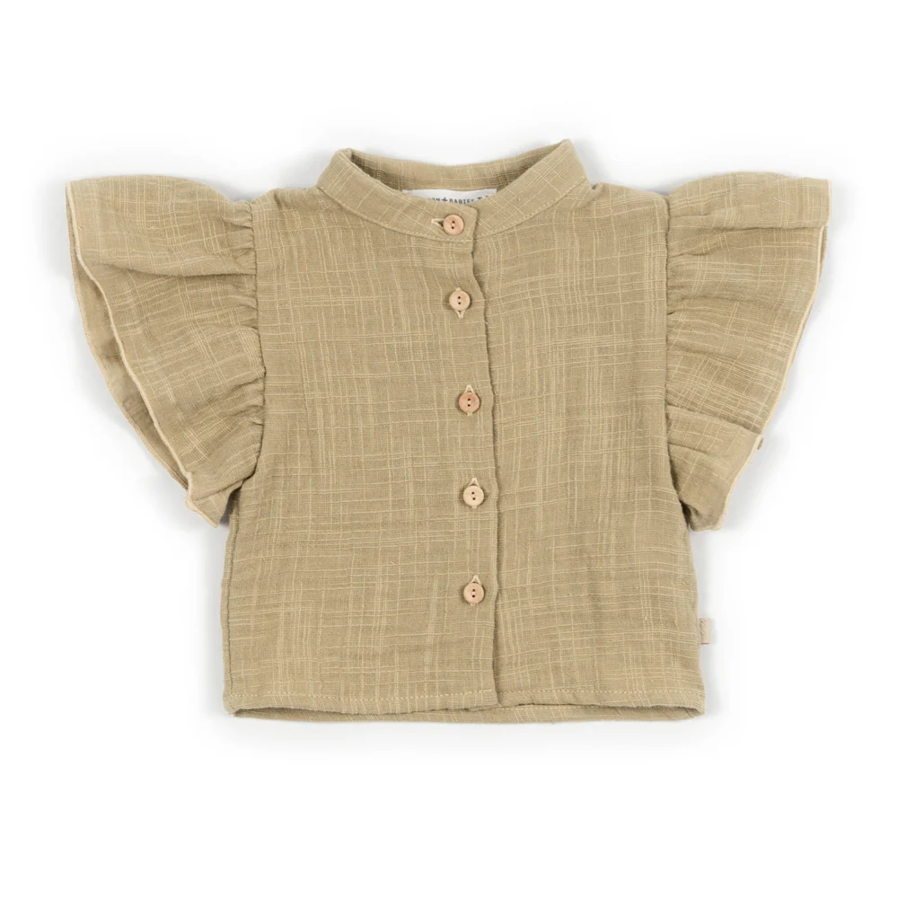 CAMICIA neonata CON BOTTONI in lino MUSTARD BAMBOOM 1106TE MUSTARD BAMBOOM