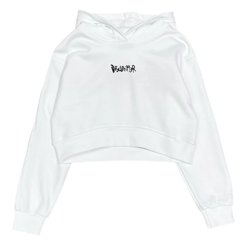 Disclaimer kids felpa bianca logo borchie ragazza 58517 58517 BIANCO DISCLAIMER