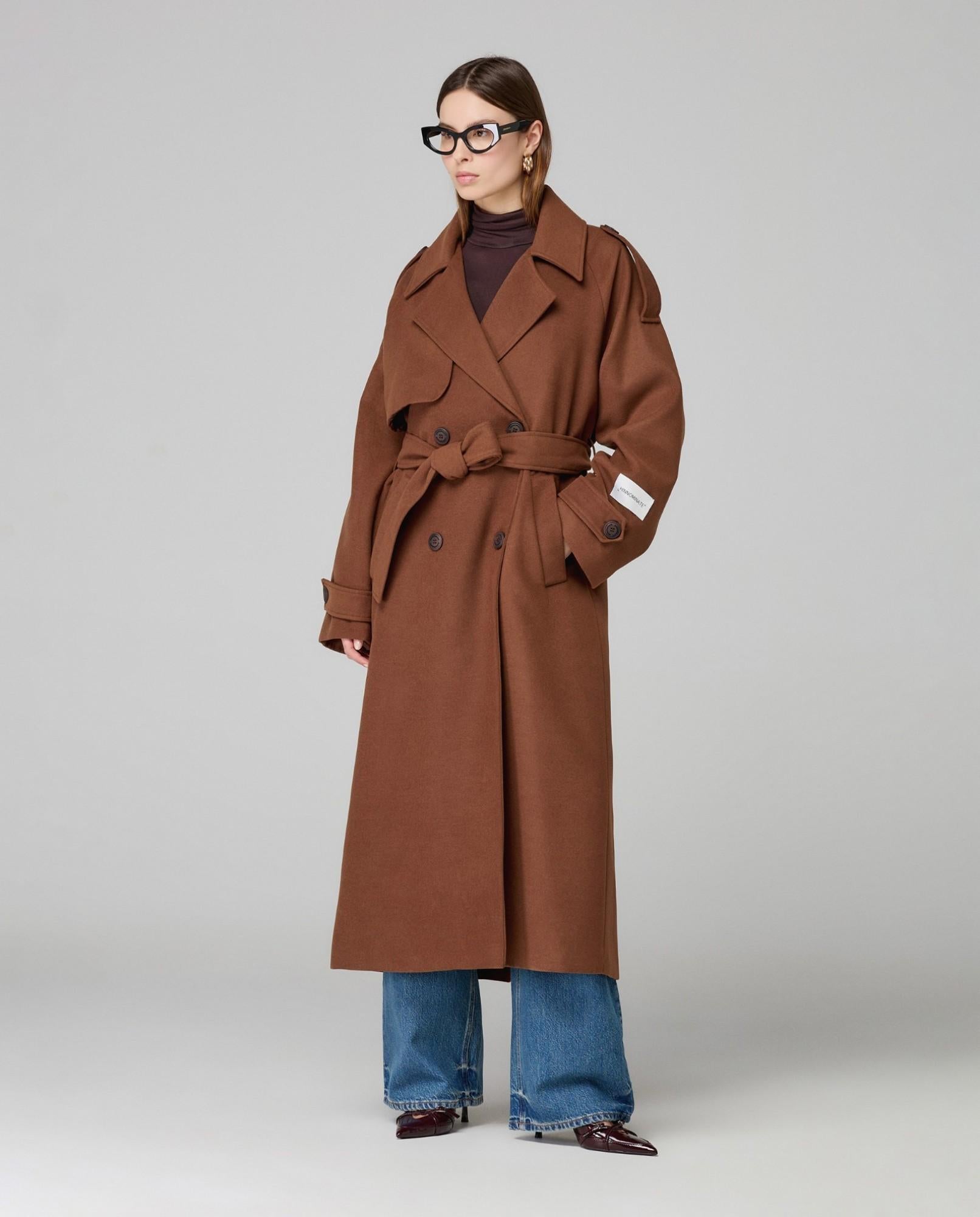 CAPPOTTO DONNA OVER MODELLO TRENCH MORO HINNOMINATE HAMBW02293 MORO HINNOMINATE