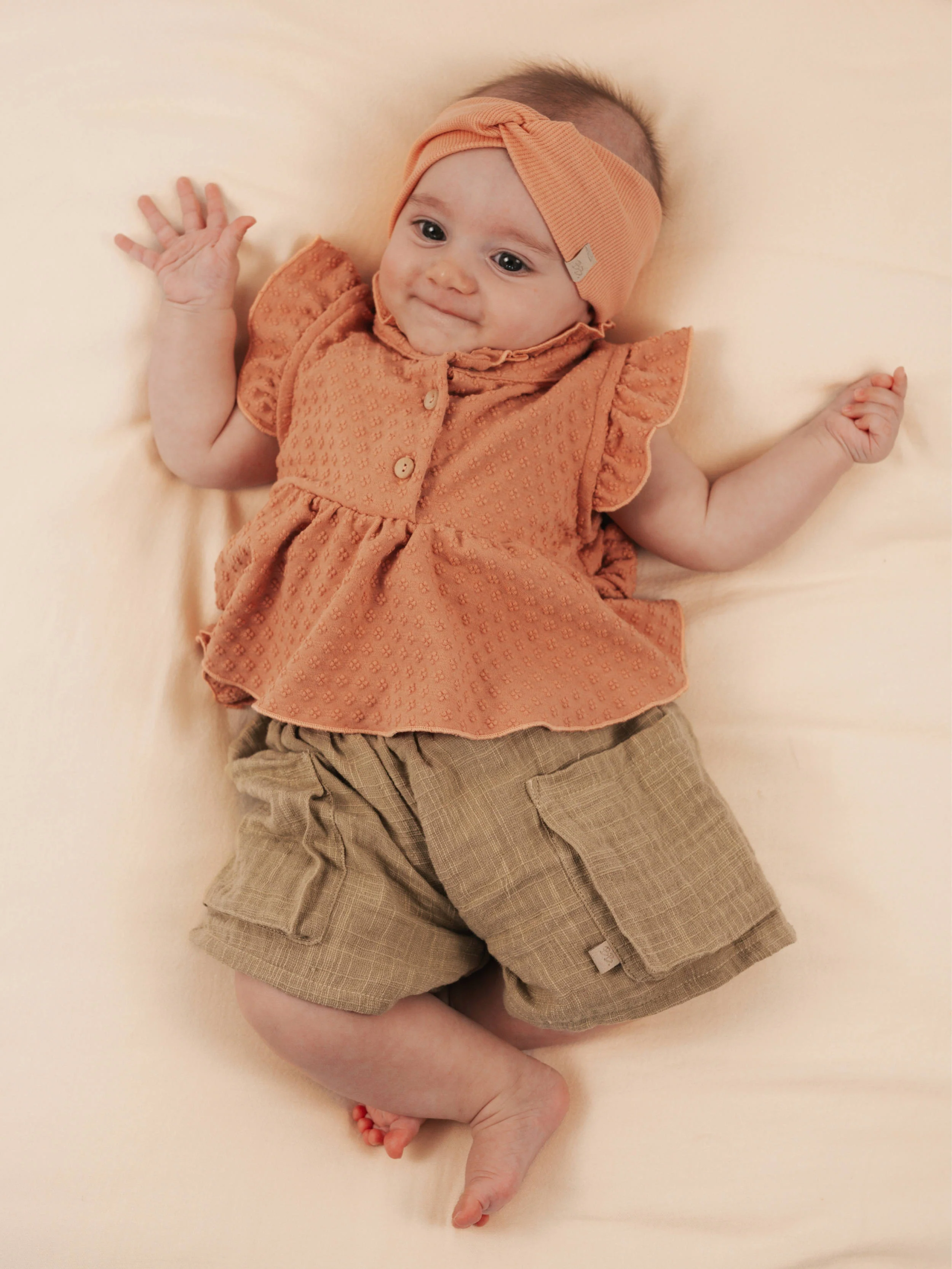 CAMICIA NEONATA DOTS coral bamboom 1103TE CORAL BAMBOOM