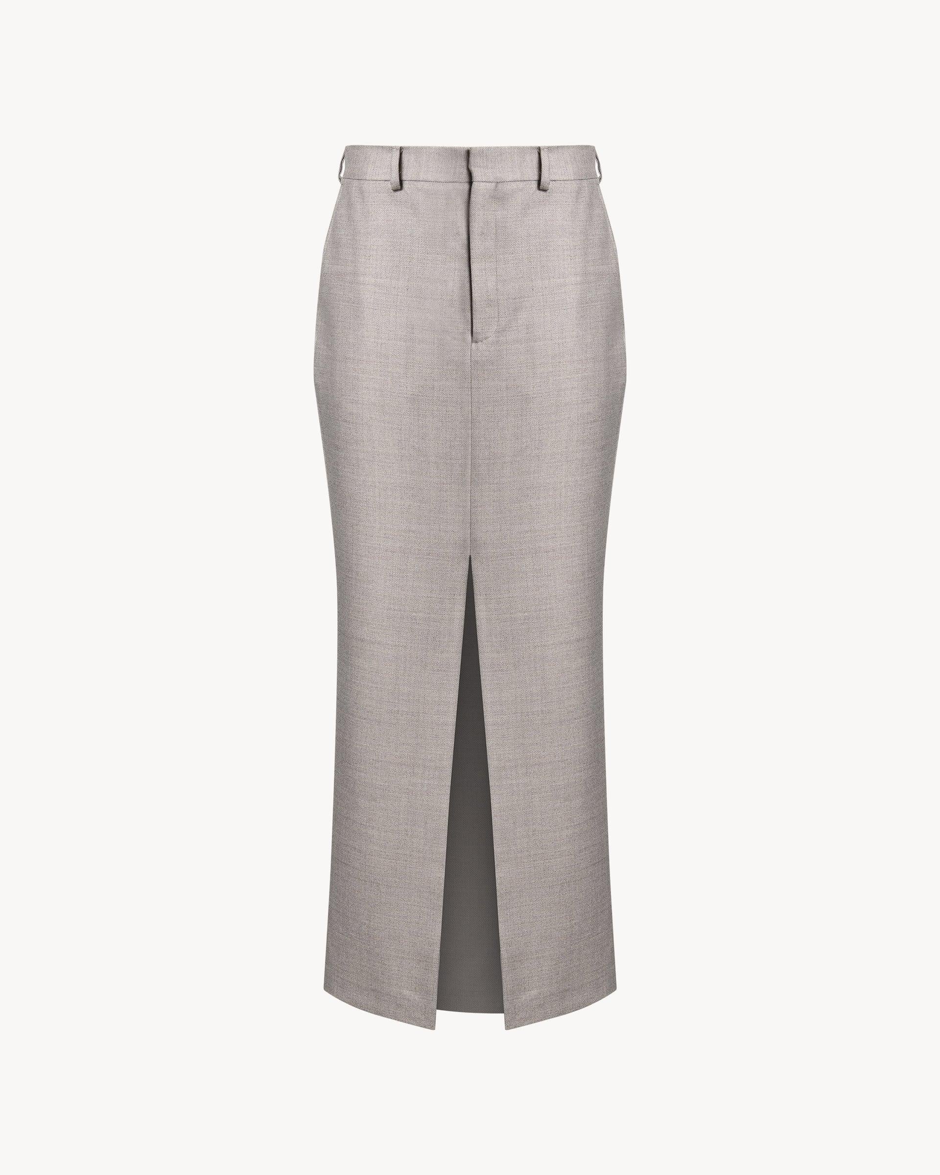 GONNA DONNA VIGOGNA LUNGA CON SPACCO GREIGE NINEMINUTES 26FWNGN-003 GREIGE NINEMINUTES