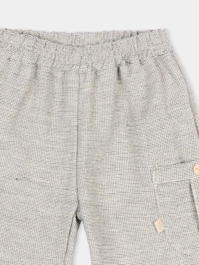 SHORTS neonato con elastco e tasconi blu melange bamboom 1126 BLU BAMBOOM