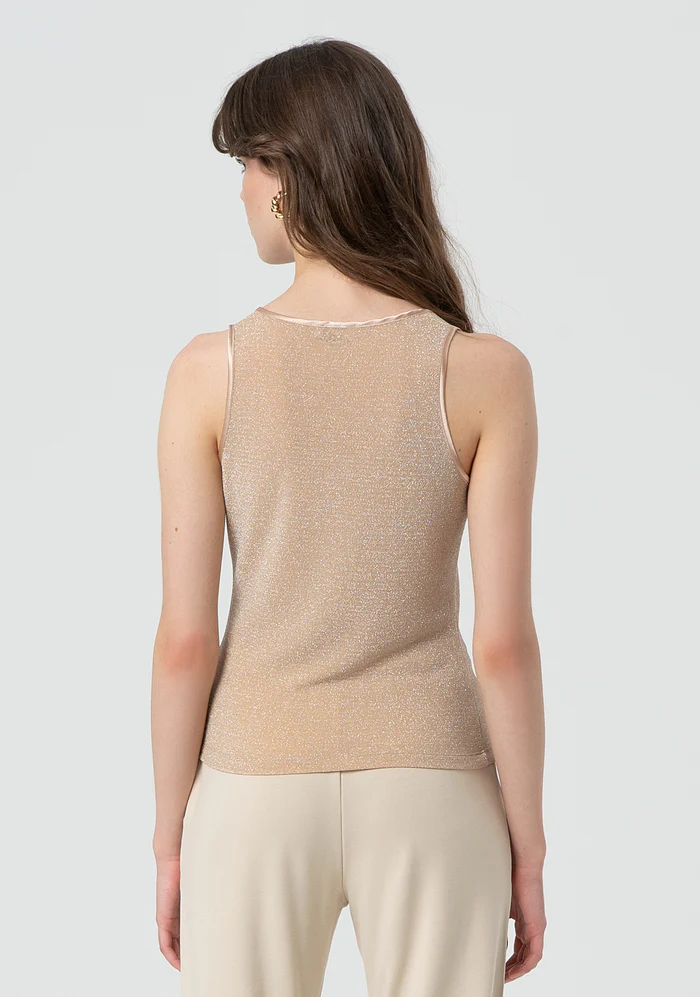 Canotta aderente con lurex<BR/> FR25ST2025J445Q7 GOLD FRACOMINA