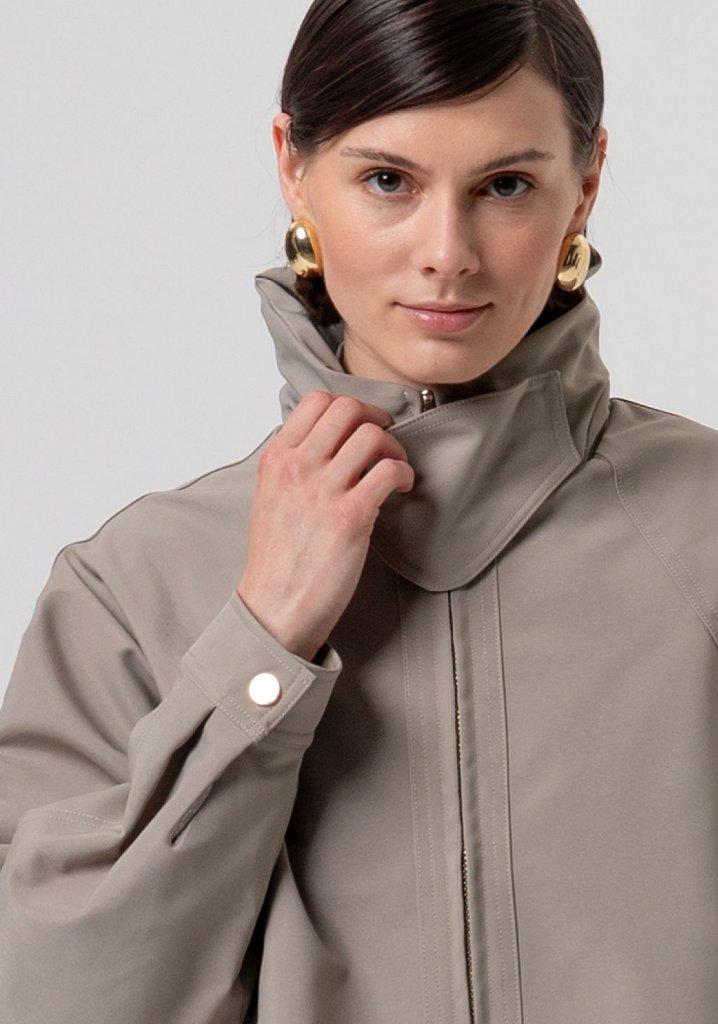 bomber donna corto in nylon con cappuccio mud fracomina FR26SC1007W68101 MUD FRACOMINA