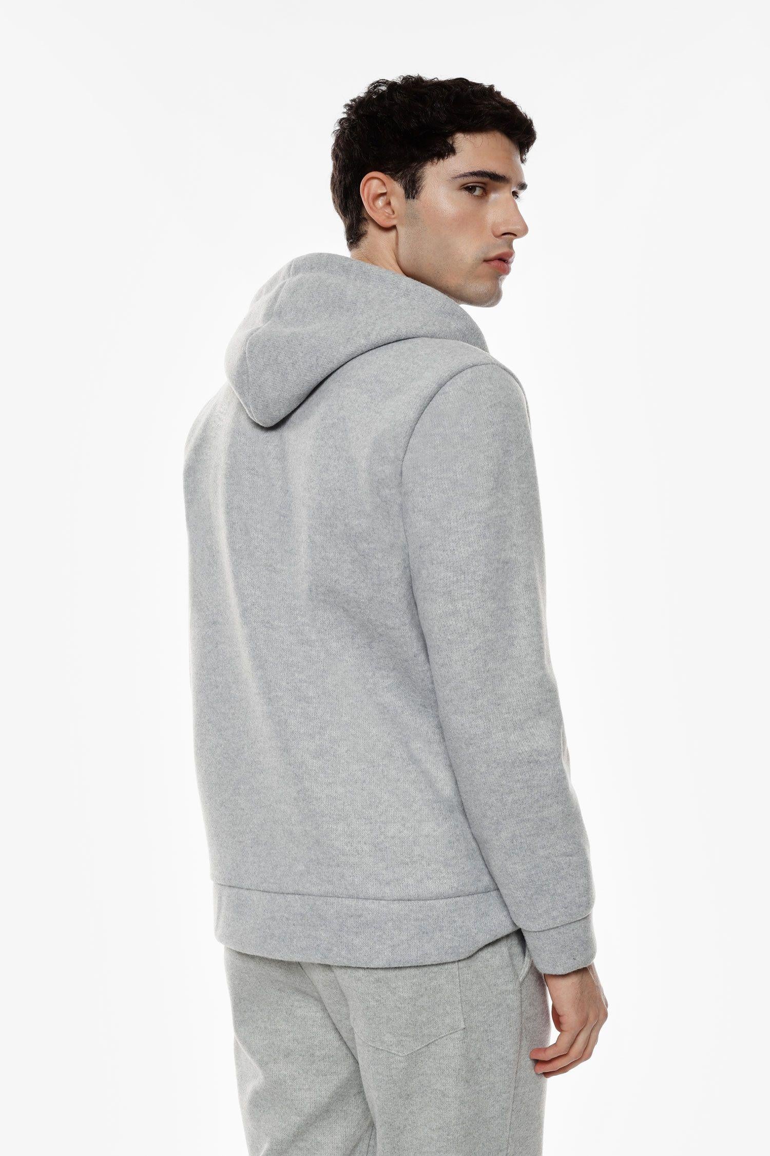 felpa uomo con cappuccio e zip grigio imperial F8406F001 GRIGIO IMPERIAL UOMO