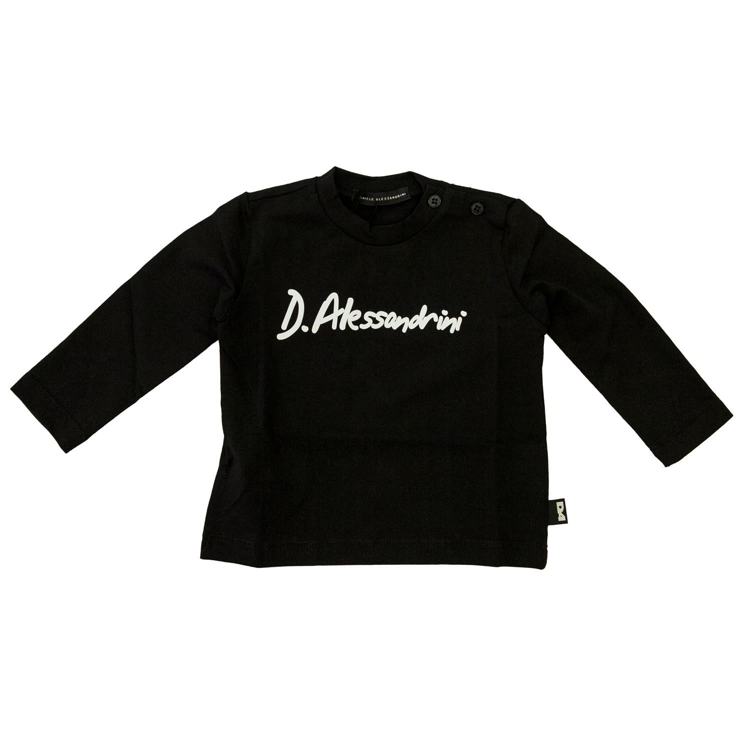 T-SHIRT BAMBINO MANICA LUNGA CON LOGO NERO DANIELE ALESSANDRI M00131 NERO DANIELE ALESSANDRINI