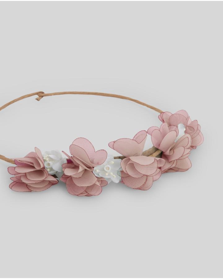 fascia neonata con fiori rosa paz rodriguez 080-153460 UNICO PAZ RODRIGUEZ