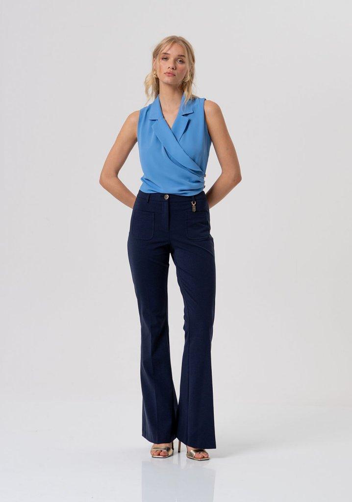 TOP DONNA CROPPED SENZA MANICHE AZZURRO FRACOMINA FR26ST2018W41201 AZZURRO FRACOMINA