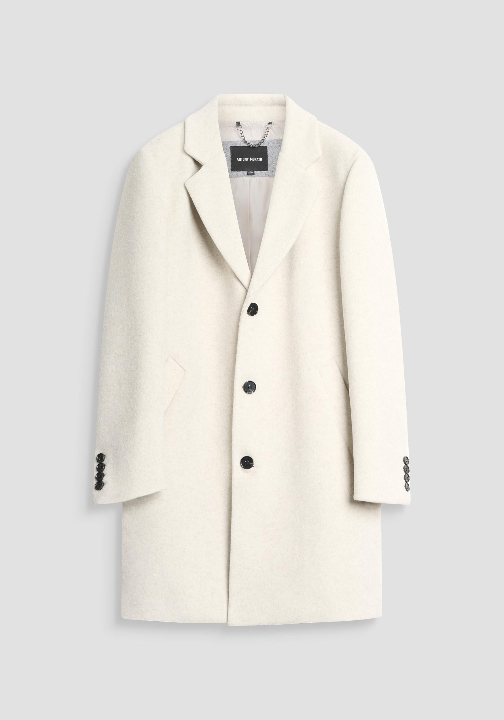 CAPPOTTO MATHIAS UOMO REGULAR FIT IN WOOL GESSO ANTONY MORATO MMCO00967-FA500082 GESSO ANTONY MORATO