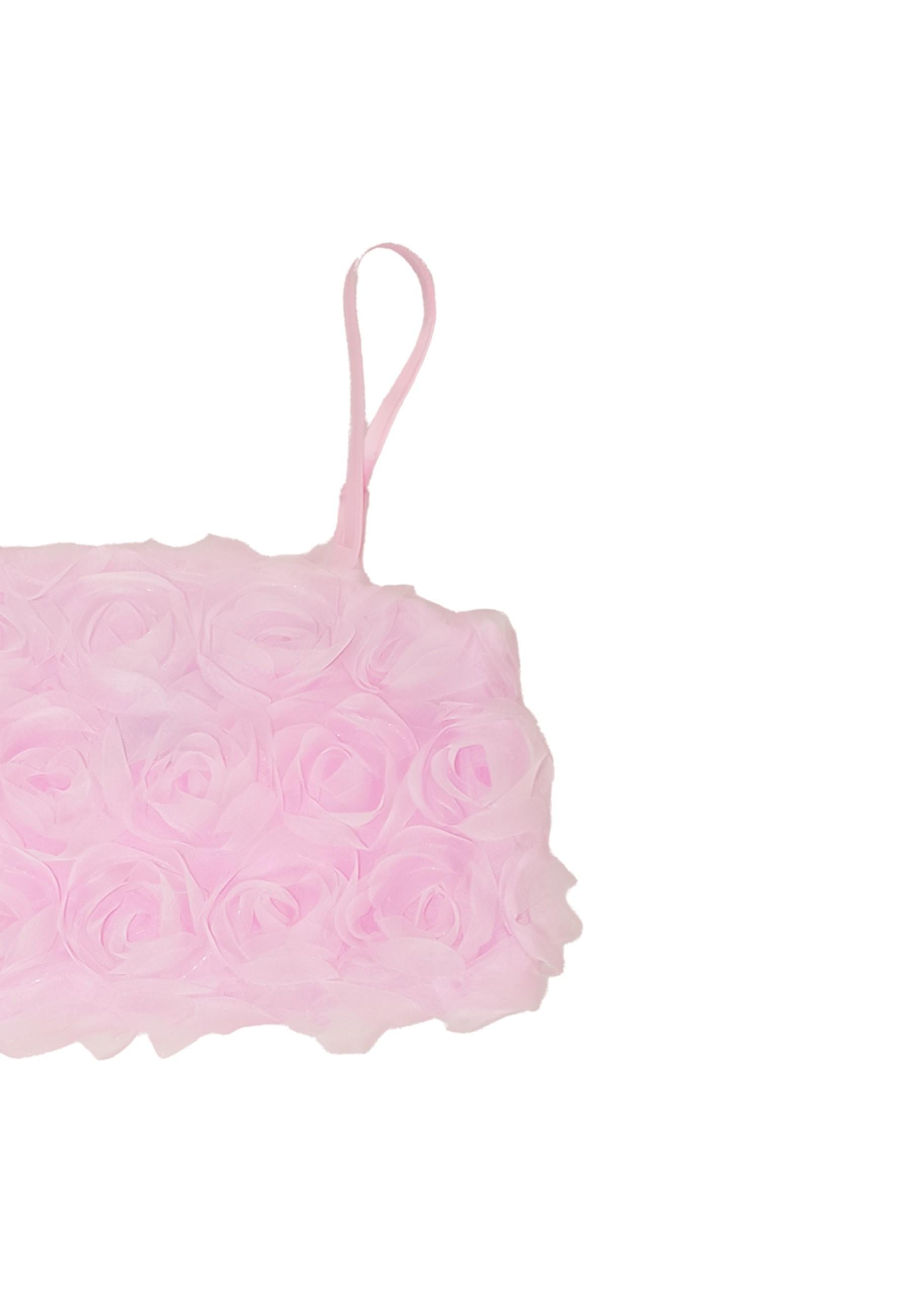 top bambina a bustier con applicazioni in rilievo rosa to be too T1459Y ROSA TO BE TOO