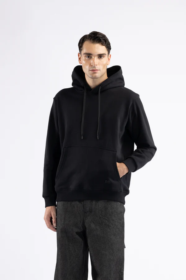 FELPA UOMO REGULAR CON CAPPUCCIO I'M BRIAN F3518 NERO I'M BRIAN