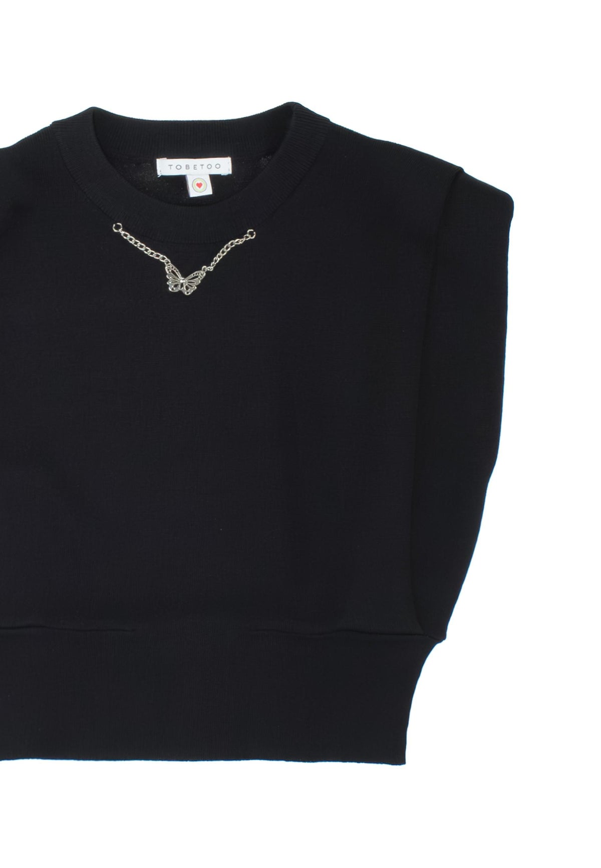 MAGLIA bambina smanicata in maglia con spalline T1316T NERO TO BE TOO
