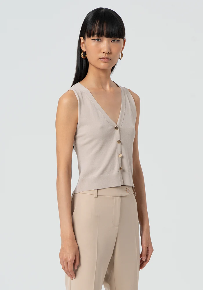 Gilet aderente in maglia FR25SJ5011K41601 MUD FRACOMINA