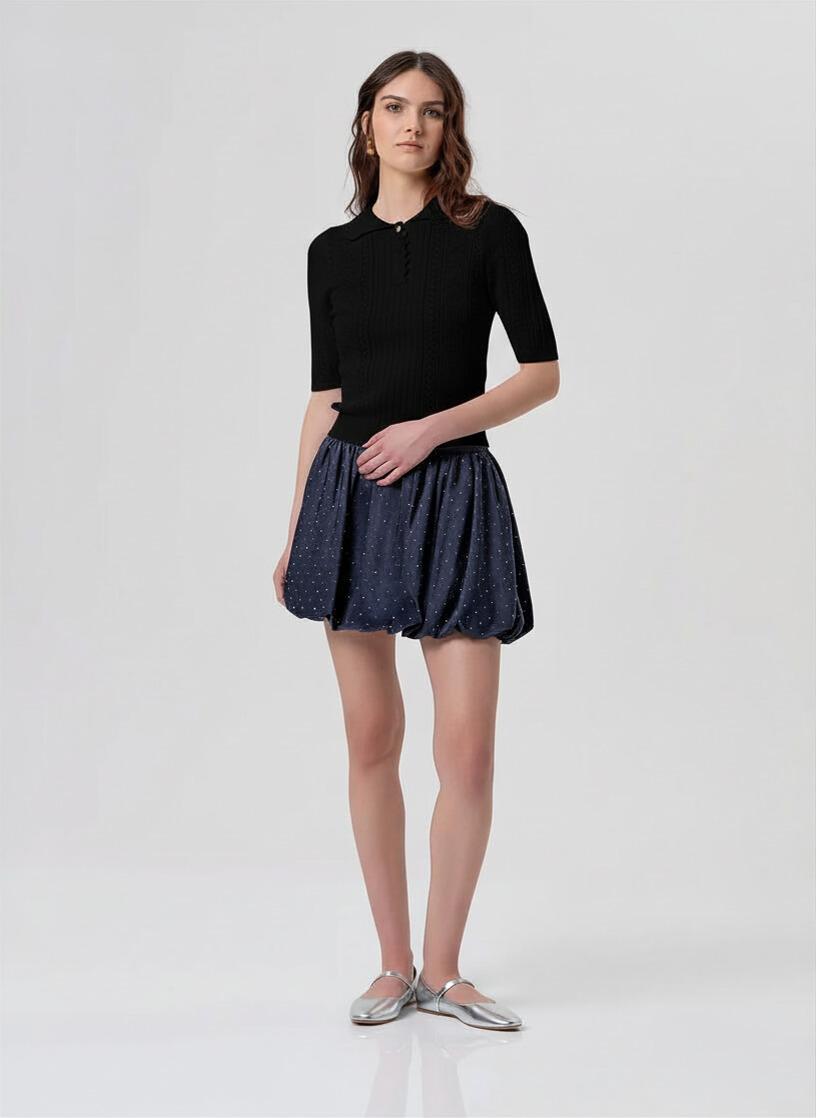 Polo donna slim in maglia con trafori NERO fracomina <BR/> FR26ST7013K41601 NERO FRACOMINA
