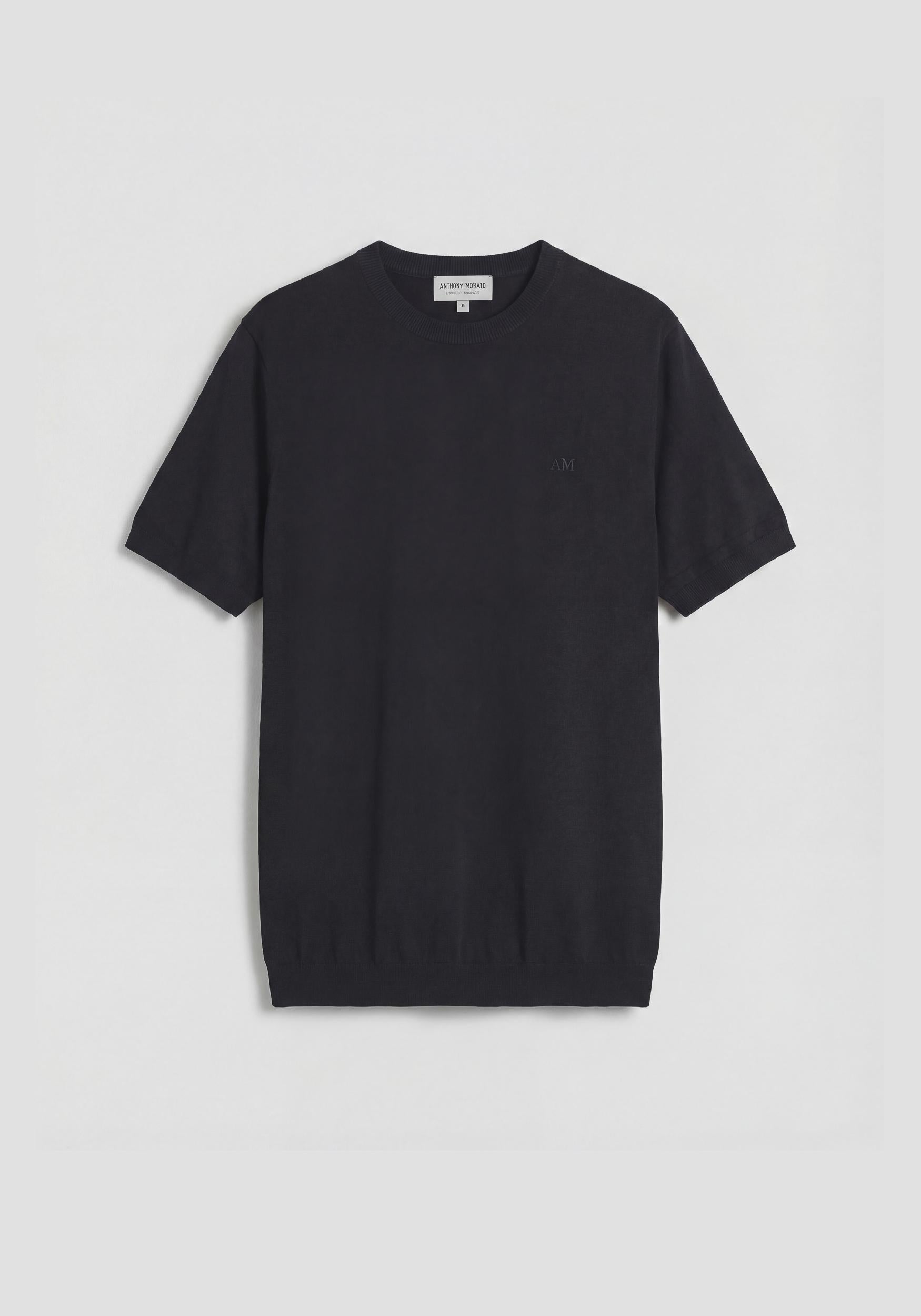T-SHIRT UOMO IN MAGLIA GIROCOLLO NERO ANTONY MORATO MMSW01597 YA200076 NERO ANTONY MORATO