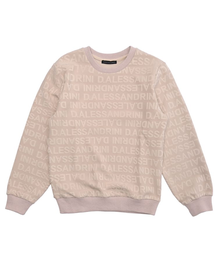 felpa BAMBINO CON LOGO ALLOVER BEIGE DANIELE ALESSANDRINI F00512 BEIGE DANIELE ALESSANDRINI