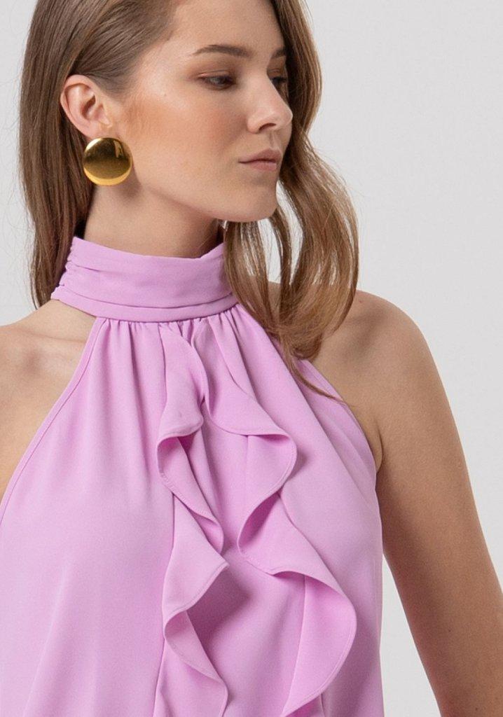 Top donna senza maniche con gale sul centro davanti rosa fracomina FR26ST2026W46001 PINK FRACOMINA