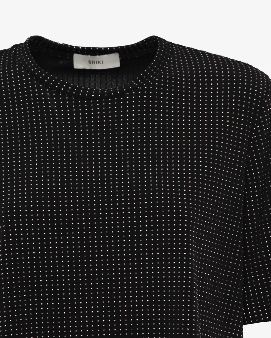 t-shirt donna yves strass nero shiki SK2526023-EL UNICO SHIKI