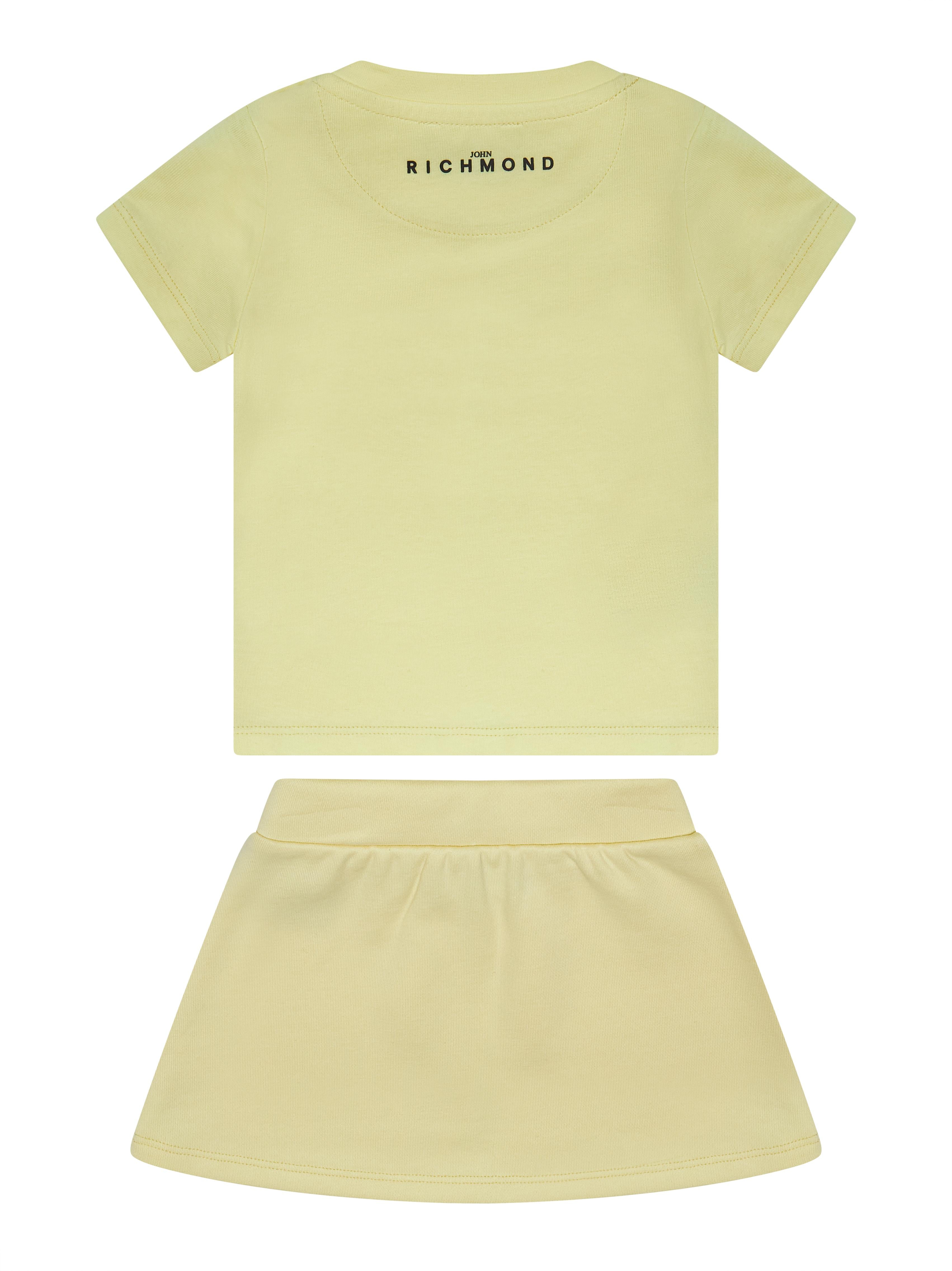 SET T-SHIRT E SKIRT DEGUIN RIP26043CJ YRELLOW WAX JOHN RICHMOND JUNIOR