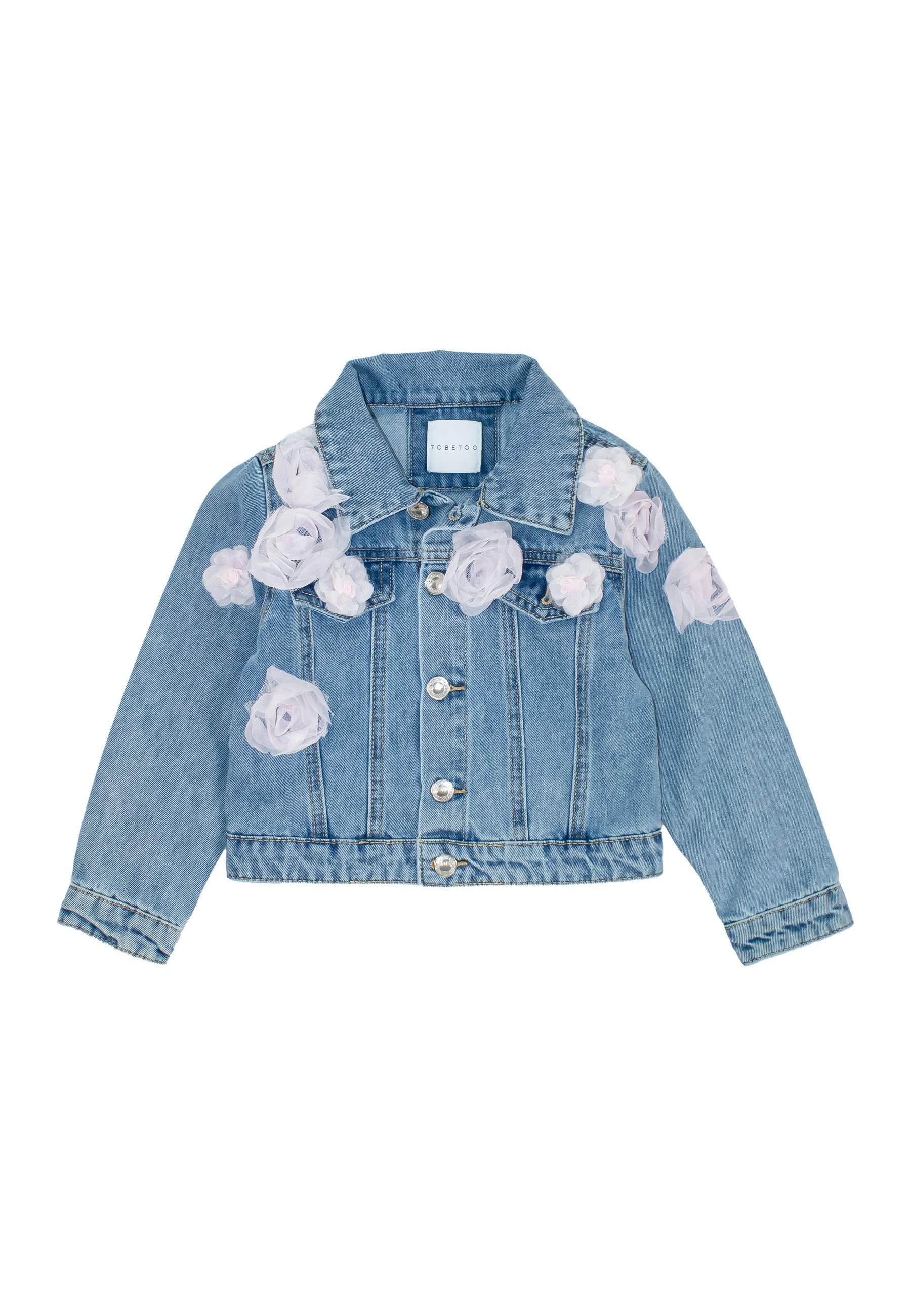 giubbino bambina in jeans con applicazioni to be too TB1612C JEANS TO BE TOO