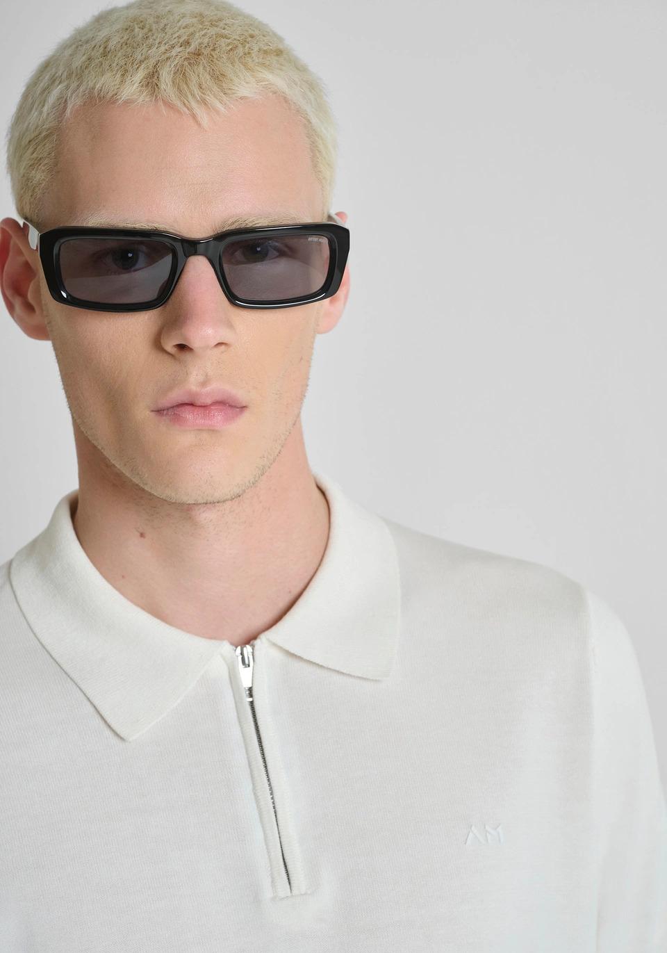 POLO UOMO MEZZA MANICA IN MAGLIA CON ZIP BIANCO ANTONY MORATO MMSW01596 YA200076 PANNA ANTONY MORATO