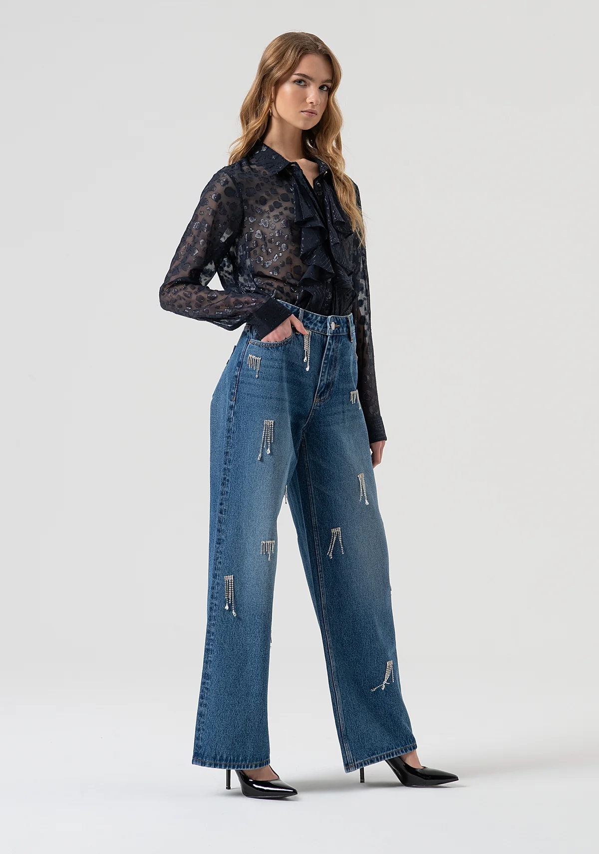 denim regular flare FR25WV2008D41902 STONE FRACOMINA