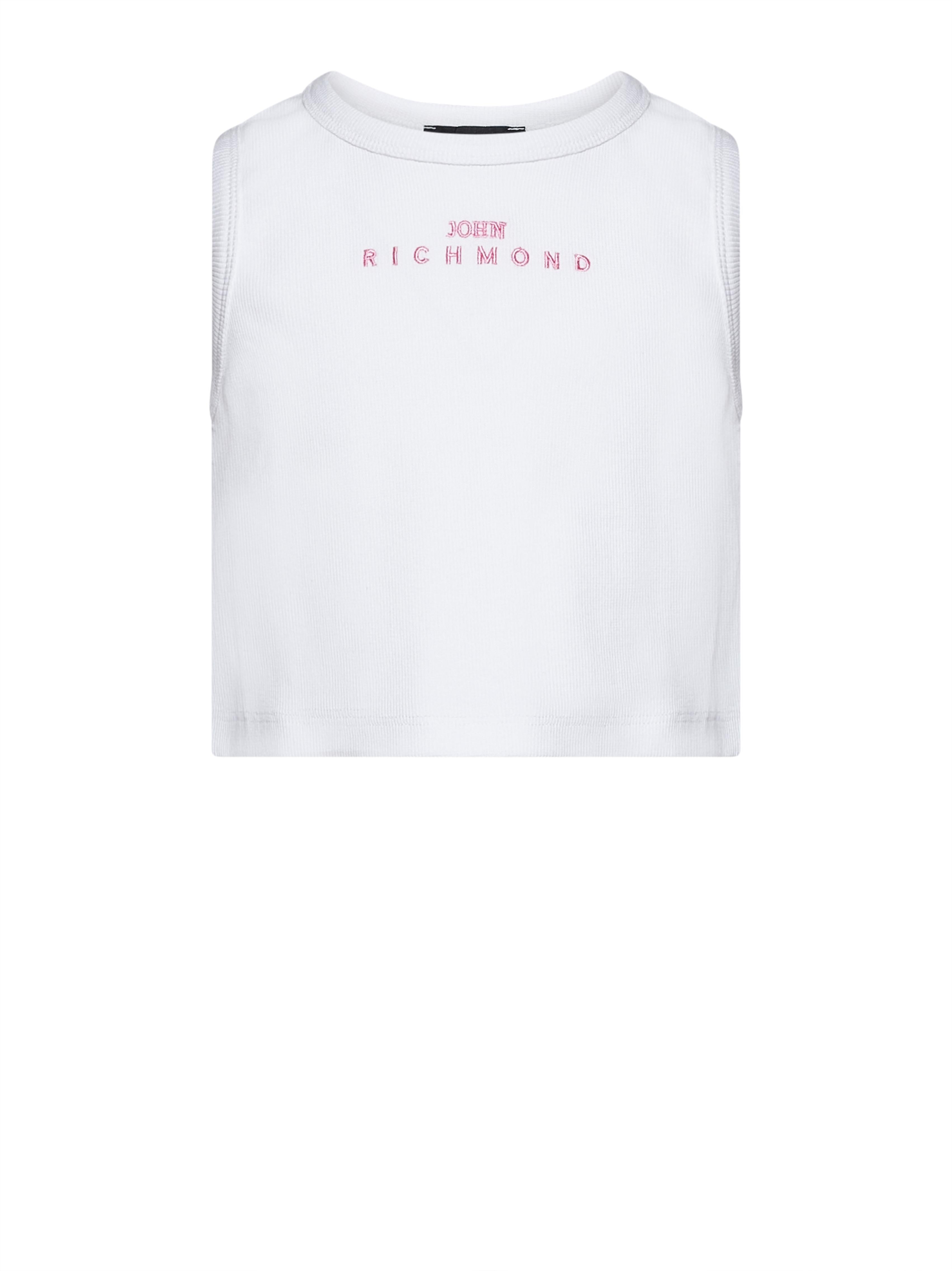 CANOTTA bambina thompson con logo bianco john richmond RGP26172CN WHITE JOHN RICHMOND JUNIOR