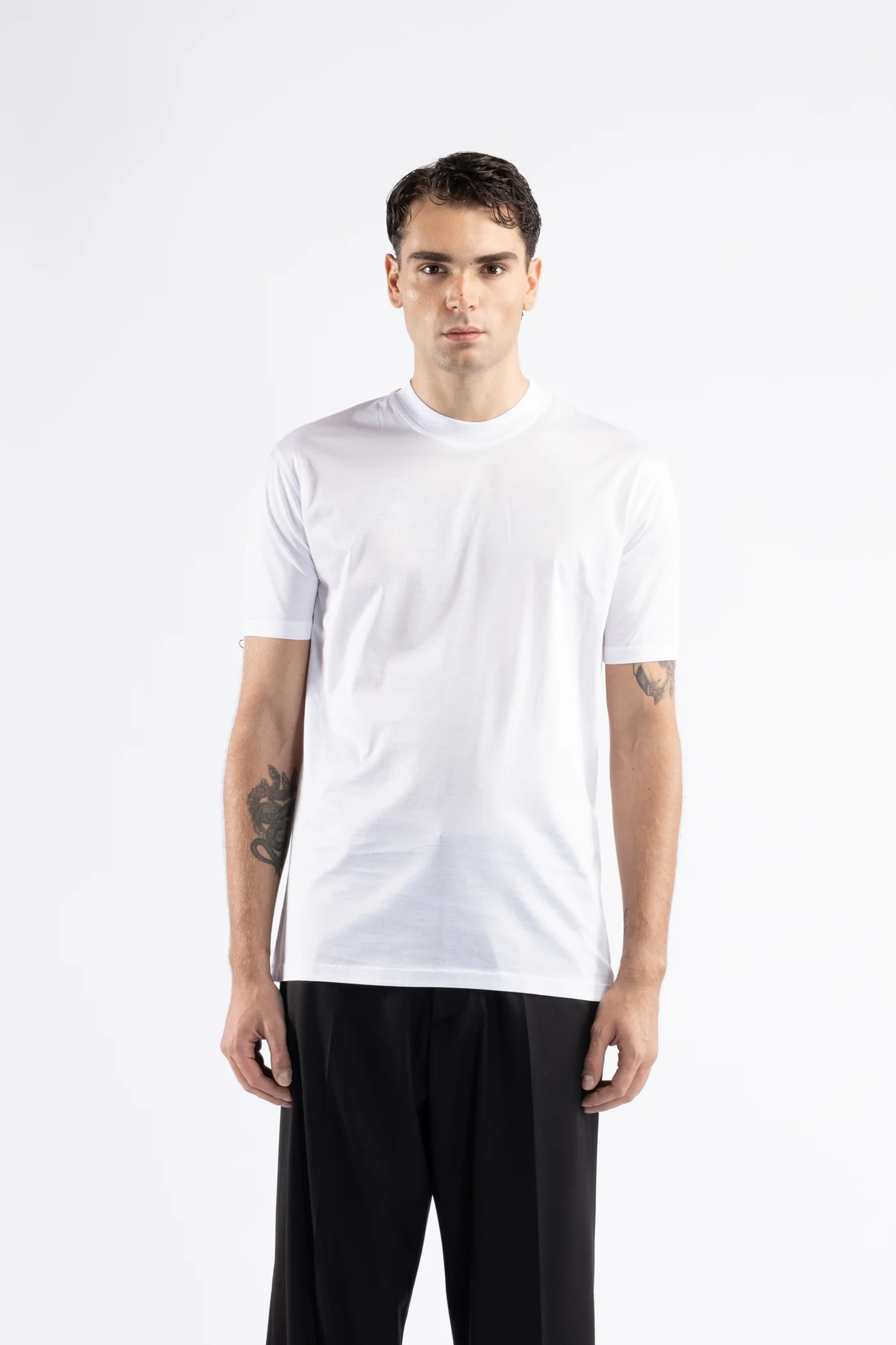 T-SHIRT UOMO REGOLARE IN FILO DI SCOZIA BIANCO I'M BRIAN TS3522 BIANCO I'M BRIAN